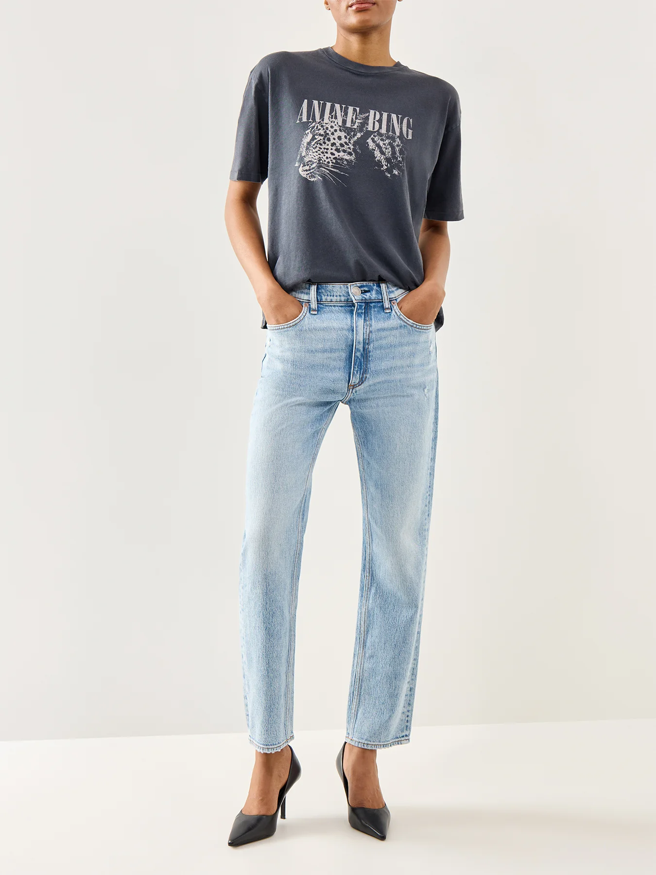 Harlow Mid Rise Ankle Straight Jeans Blue - Image 2