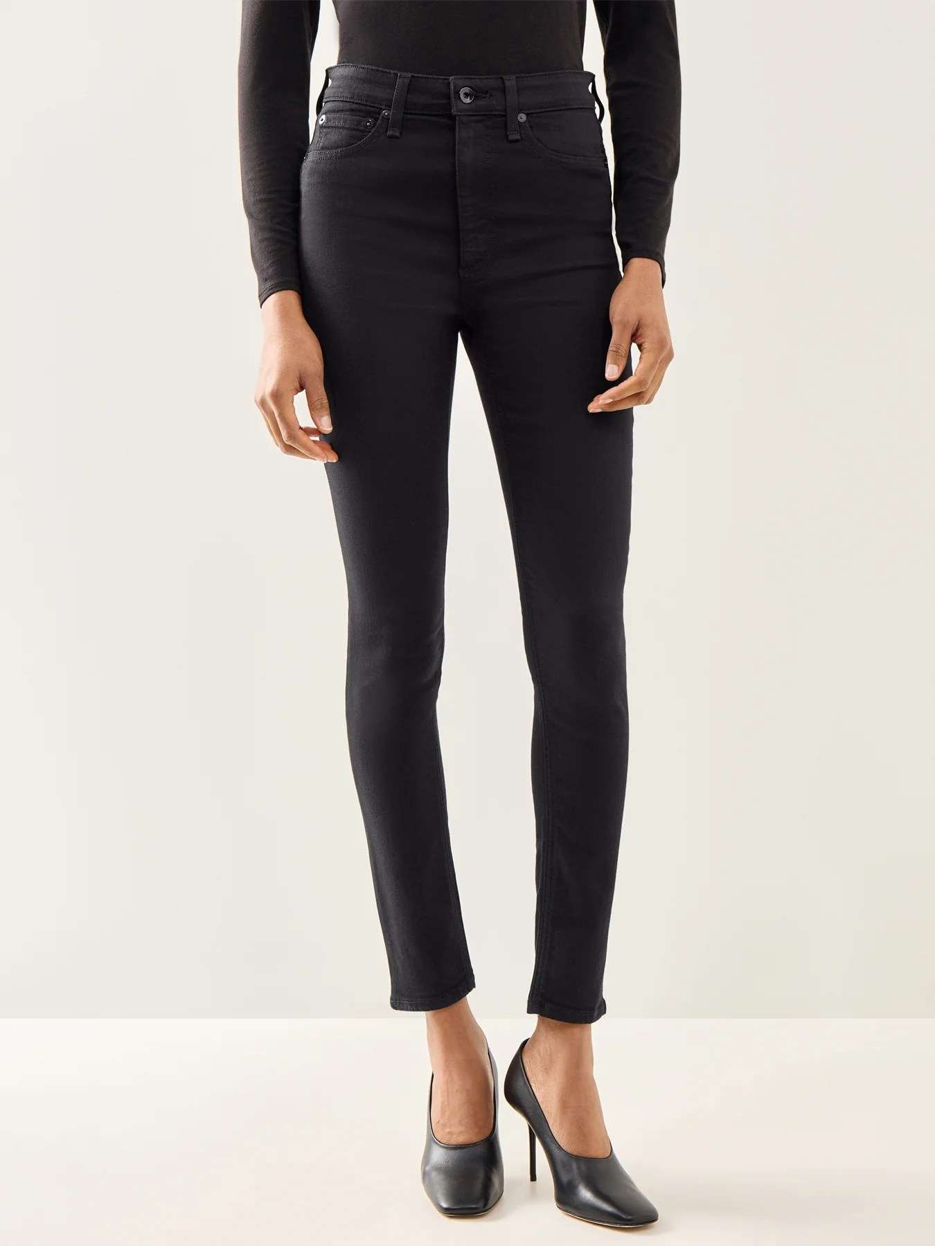 Nina High Rise Skinny Jeans Black - Image 4
