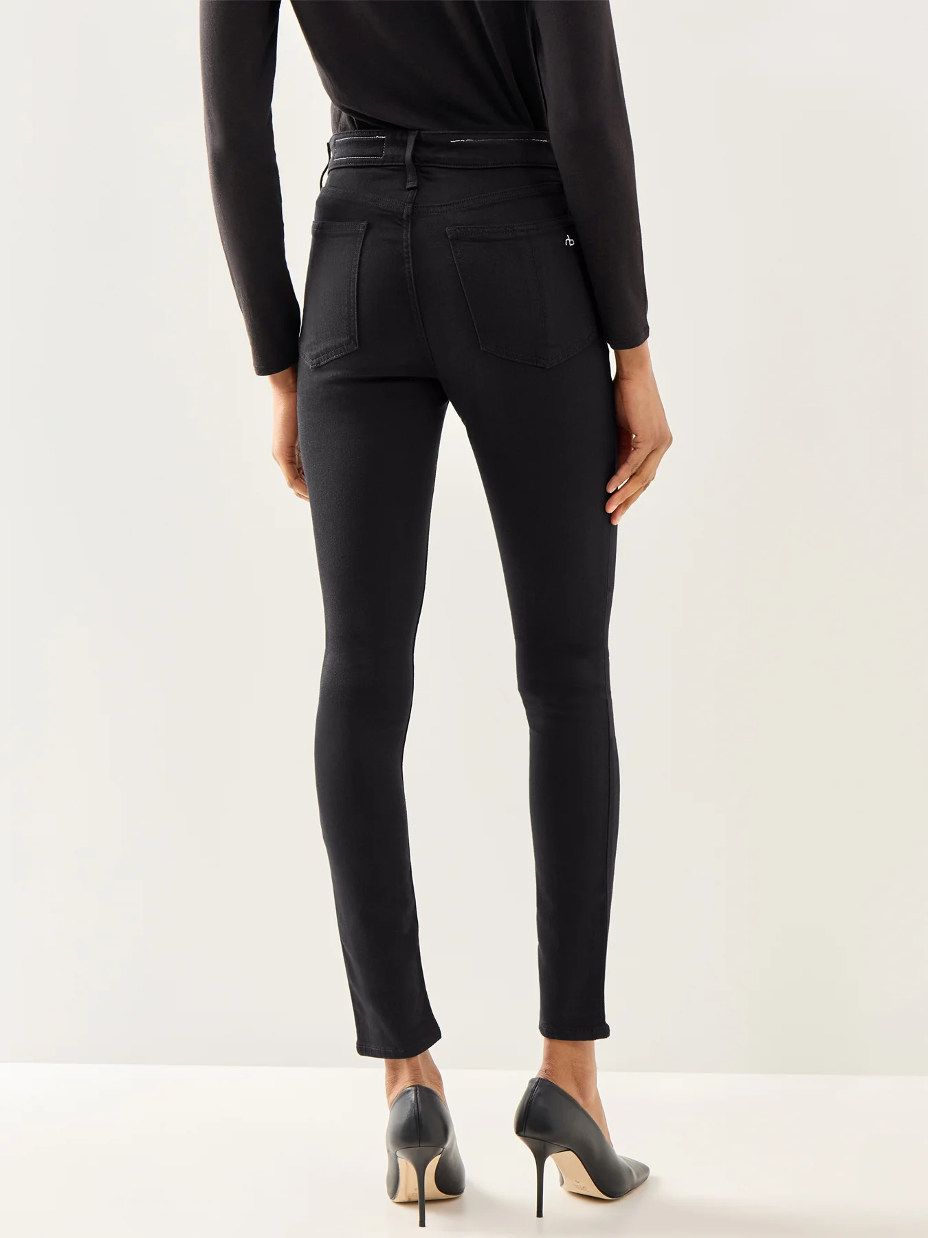 Nina High Rise Skinny Jeans Black - Image 5