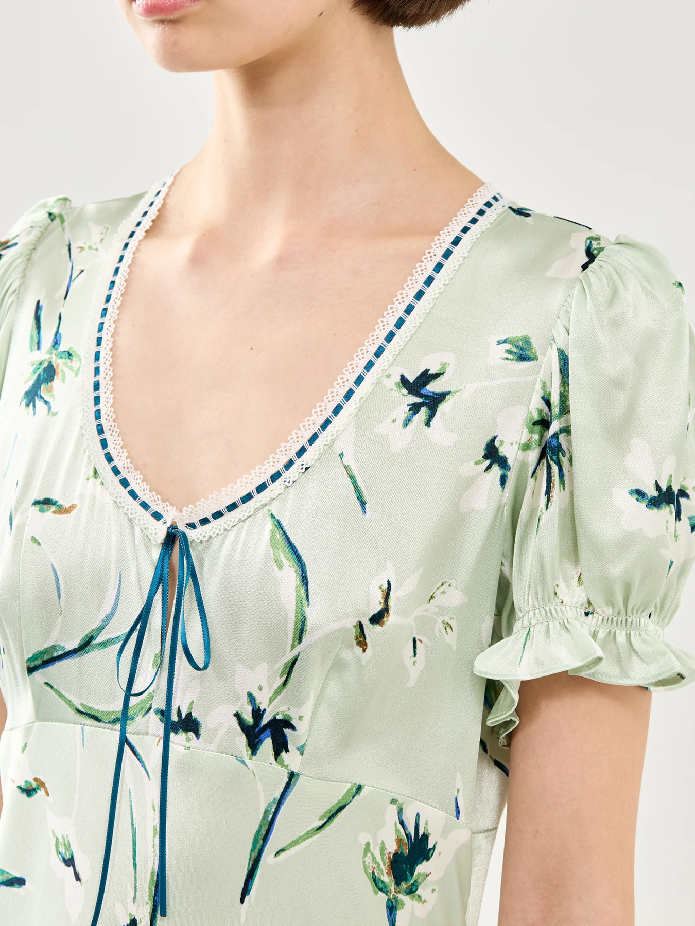Allison Fitted Midi Dress Mint - Image 3