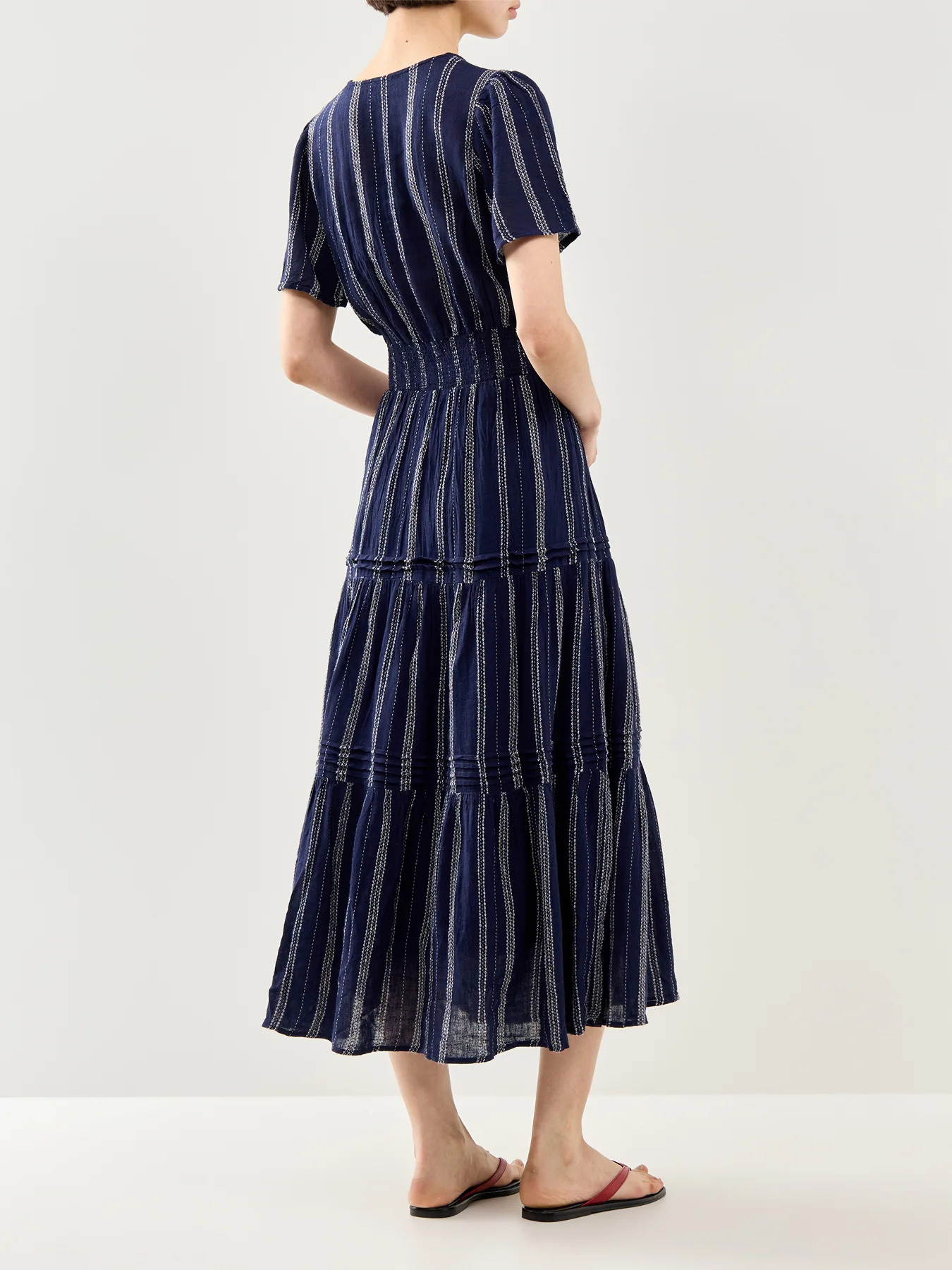 Cannes Fitted Midi Dress Stripe - Image 5