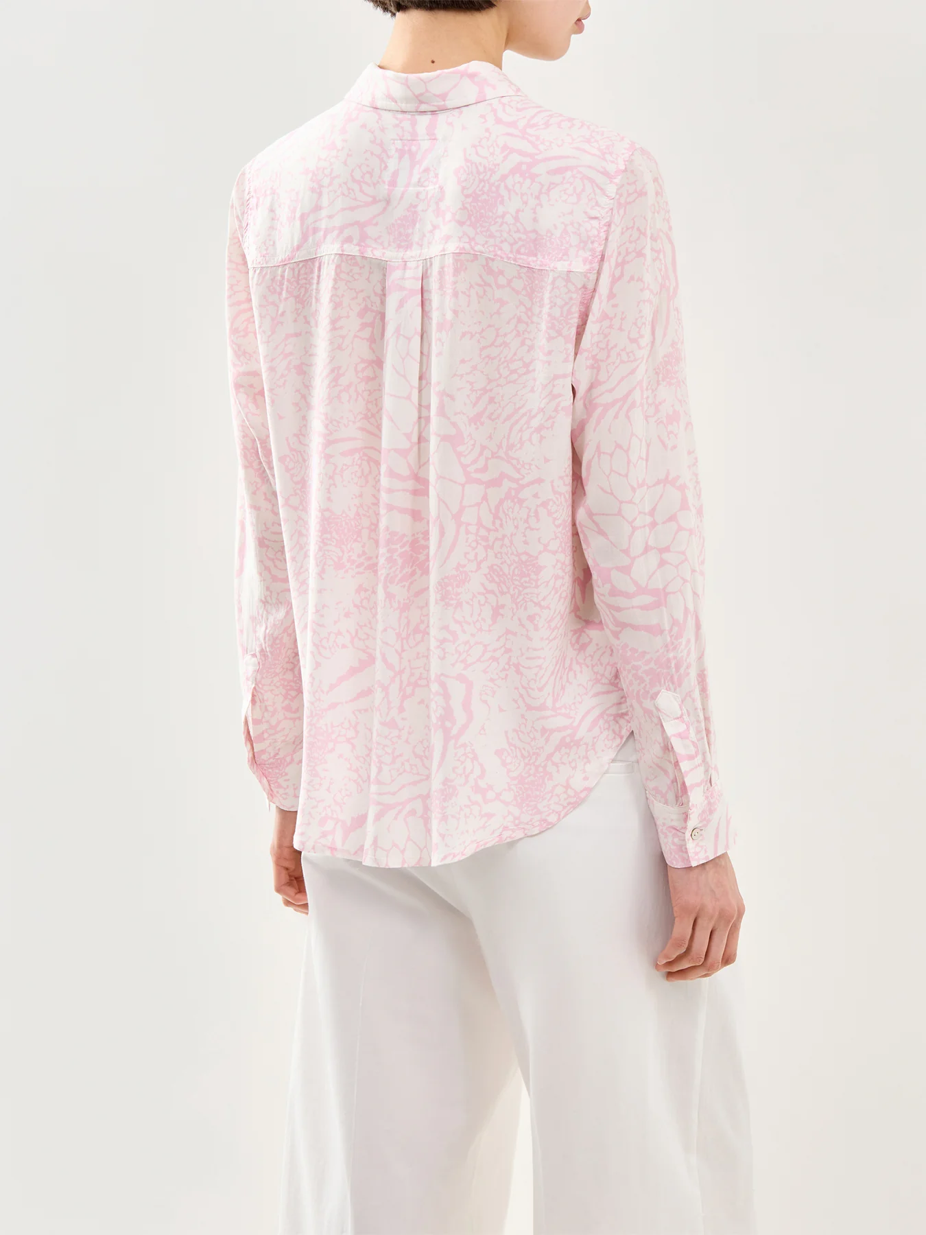 Josephine Long Sleeve Button Down Shirt Pink Print - Image 5