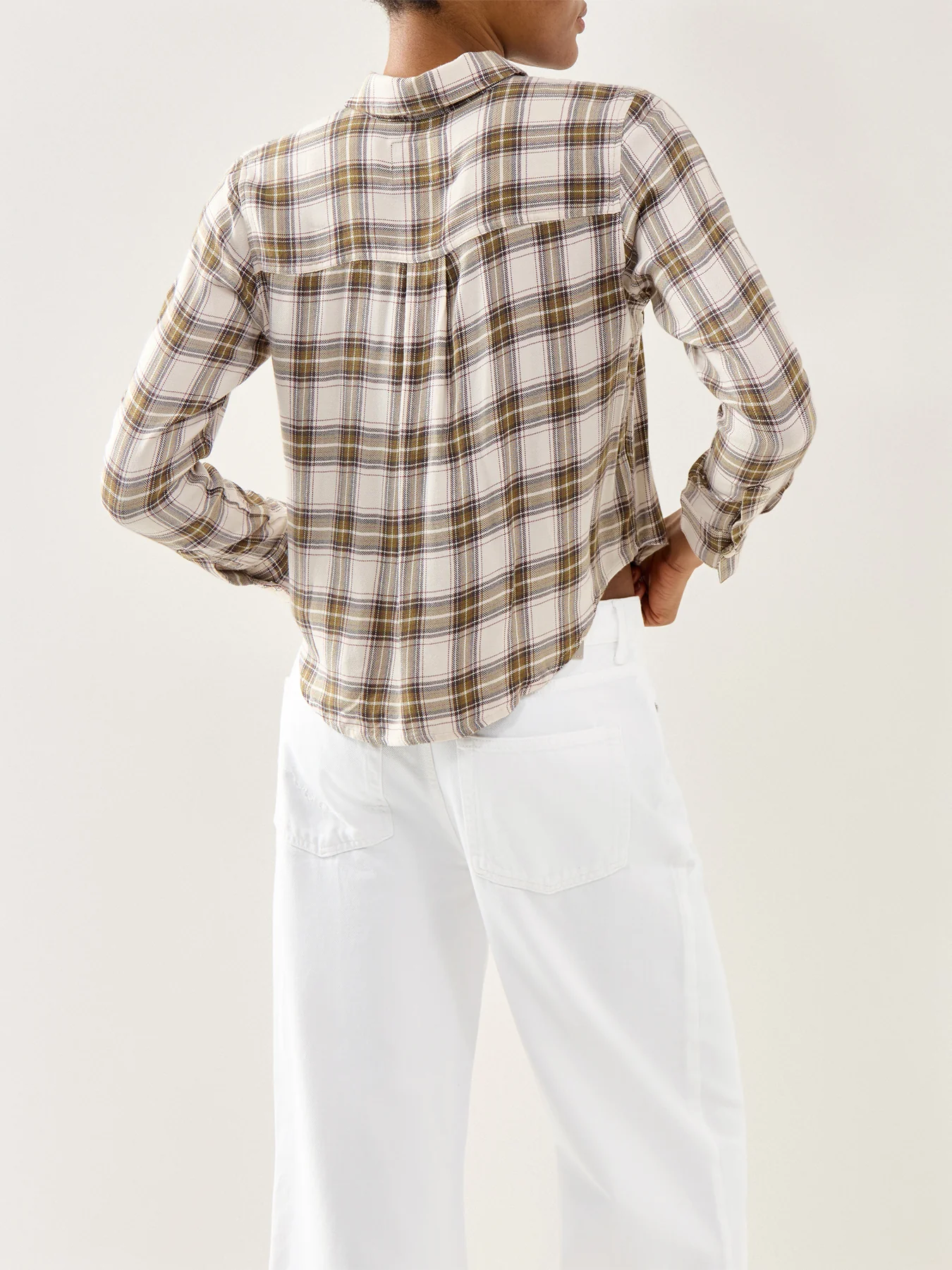 Malin Cropped Brushed Shirt Multi - Image 5