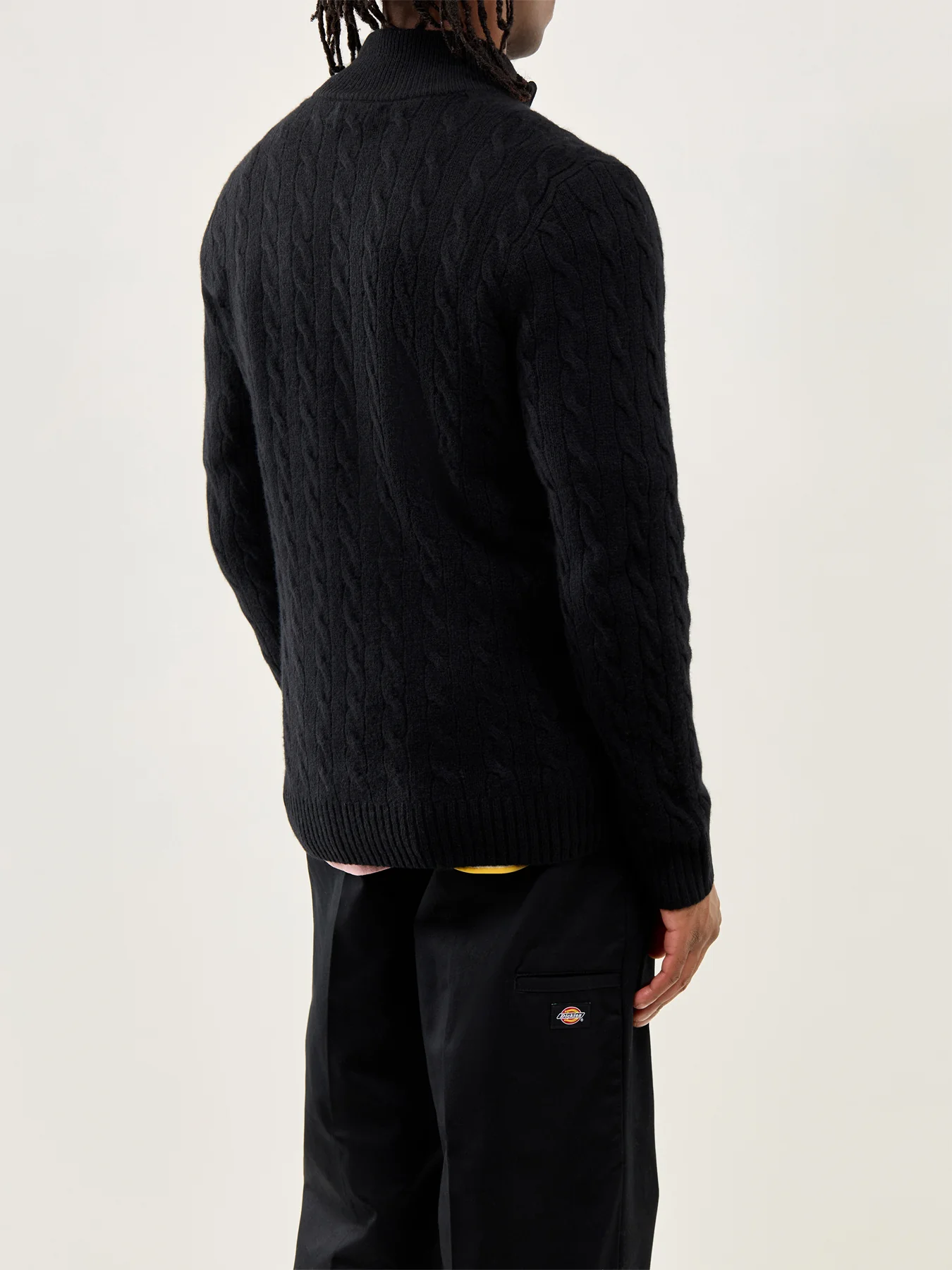 Cable-Knit Half-Zip Jumper Black - Image 5