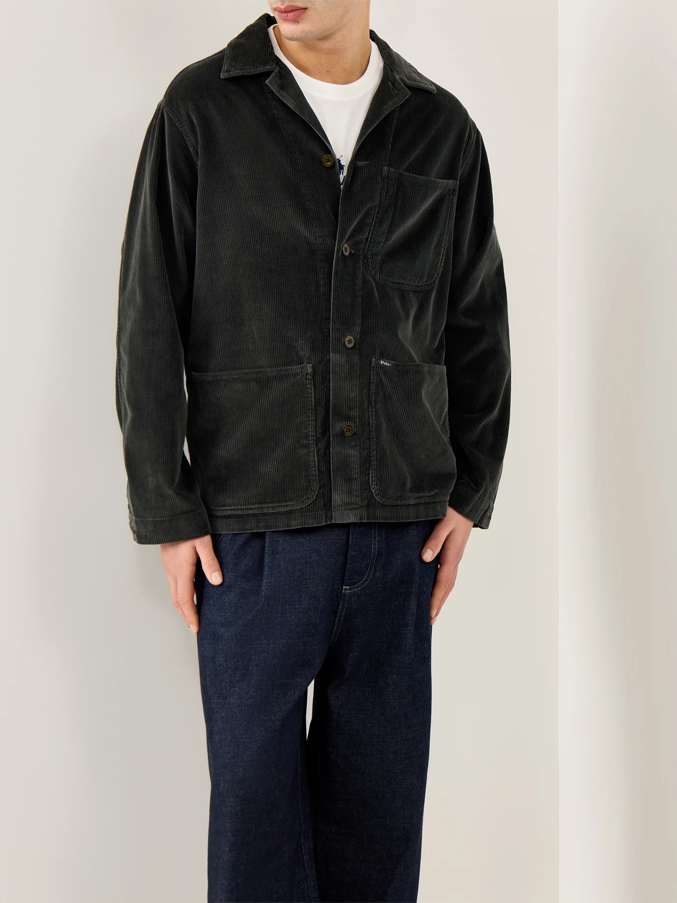 Corduroy Overshirt Grey - Image 3