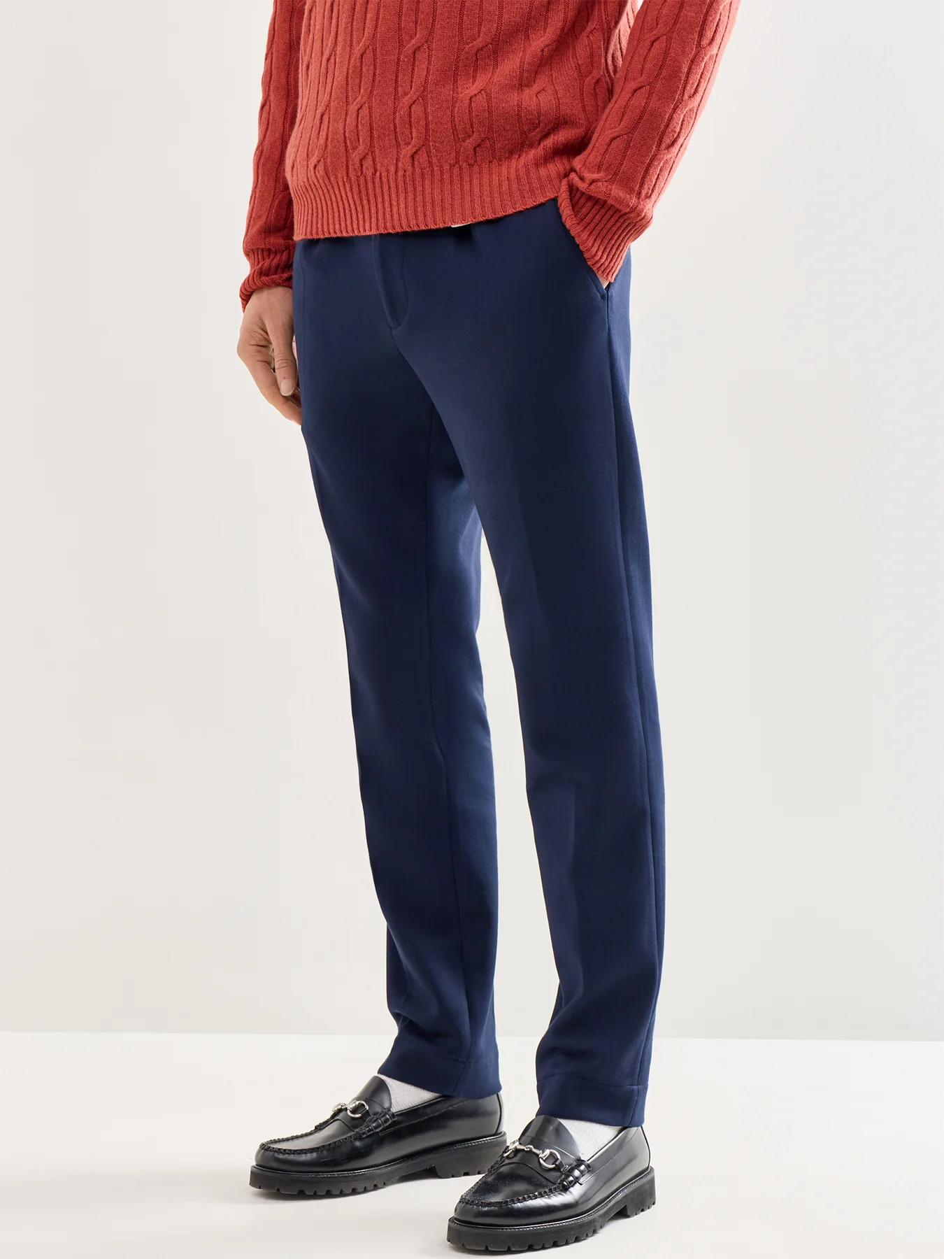 Brad Double Knit Trousers Navy - Image 4