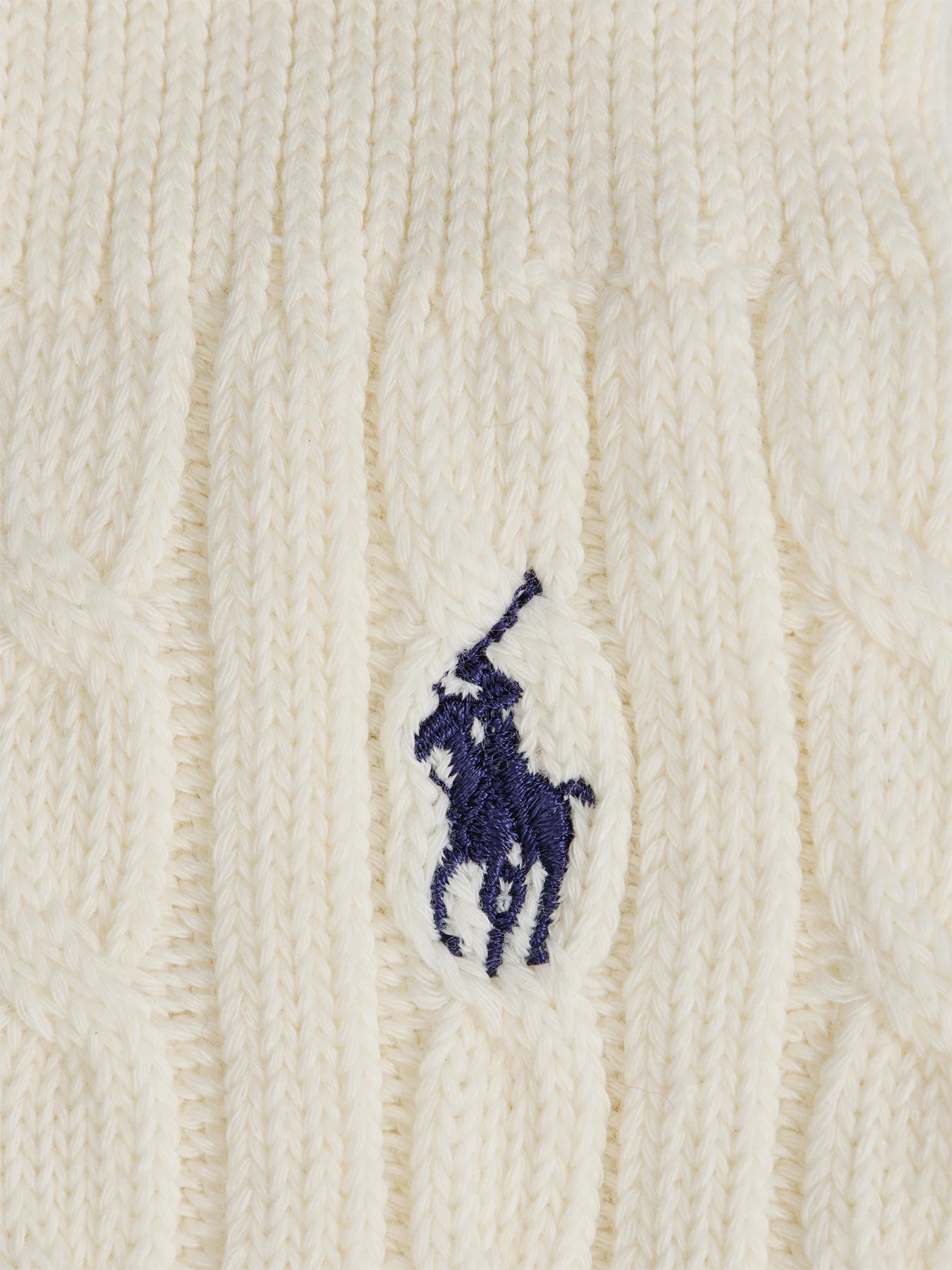 Cable Single Cotton Sock White - Image 2