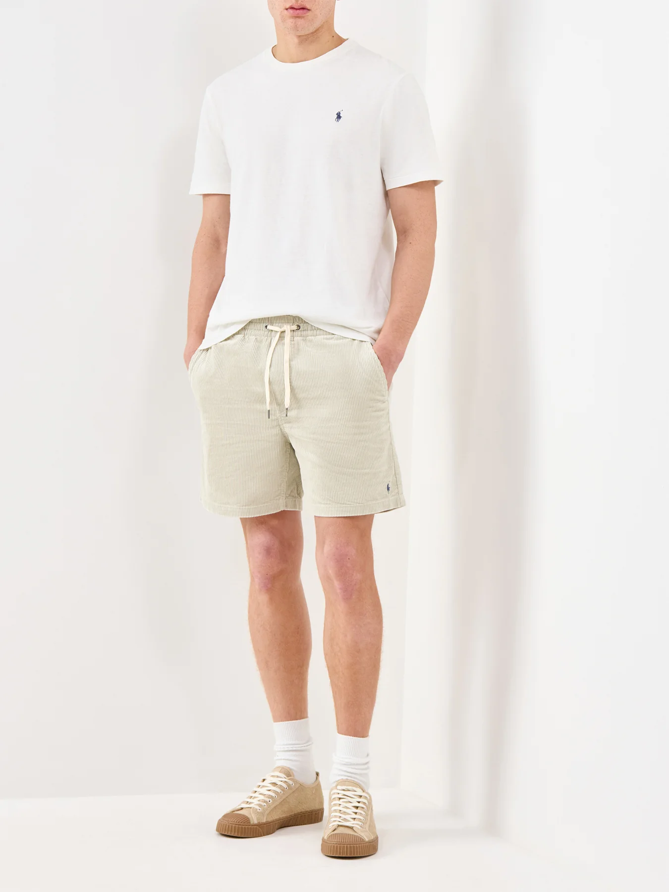 Cotton Linen Pocket T-Shirt Cream - Image 2