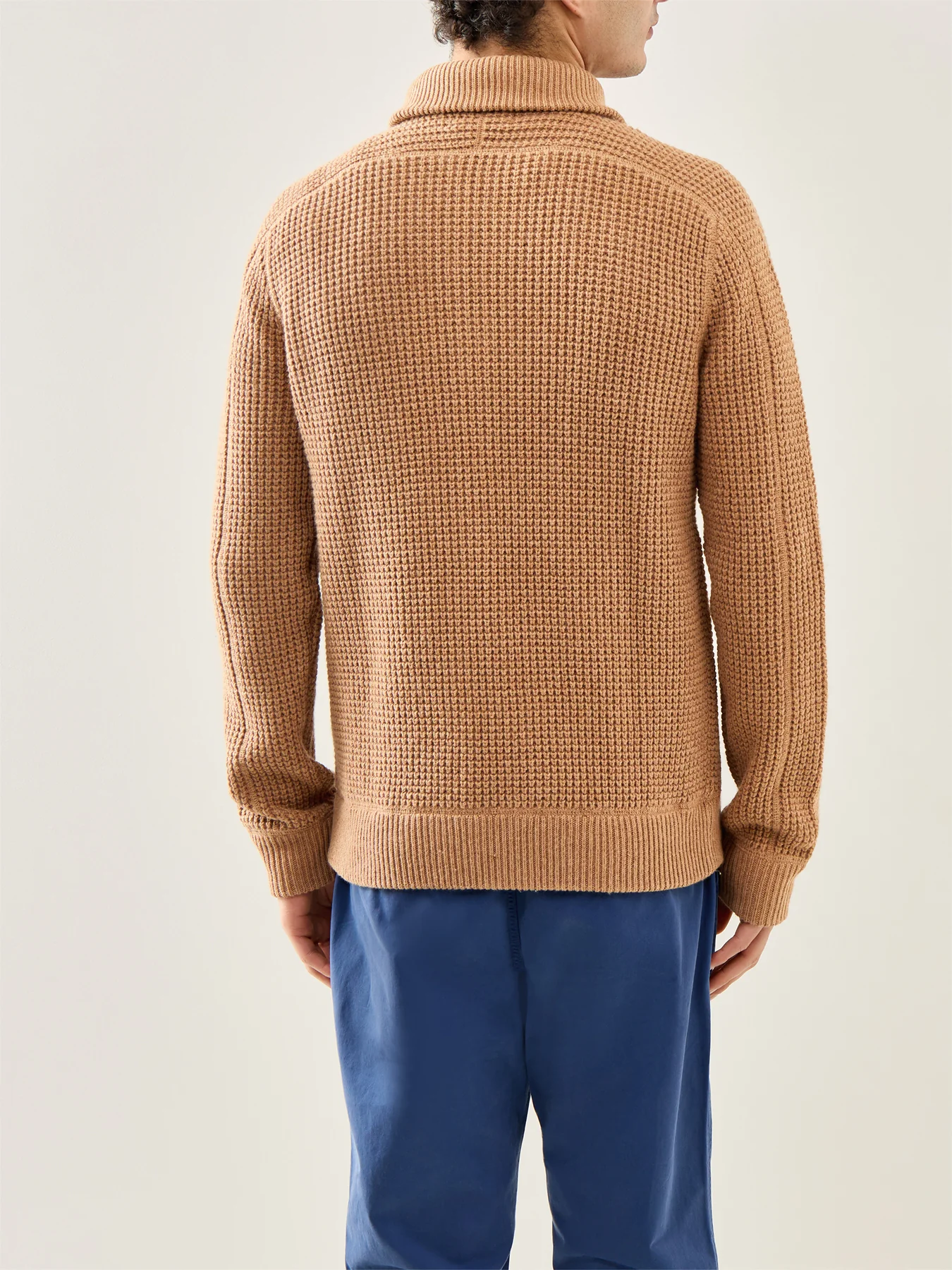 Cotton Wool Full Zip Knit Brown - Image 5