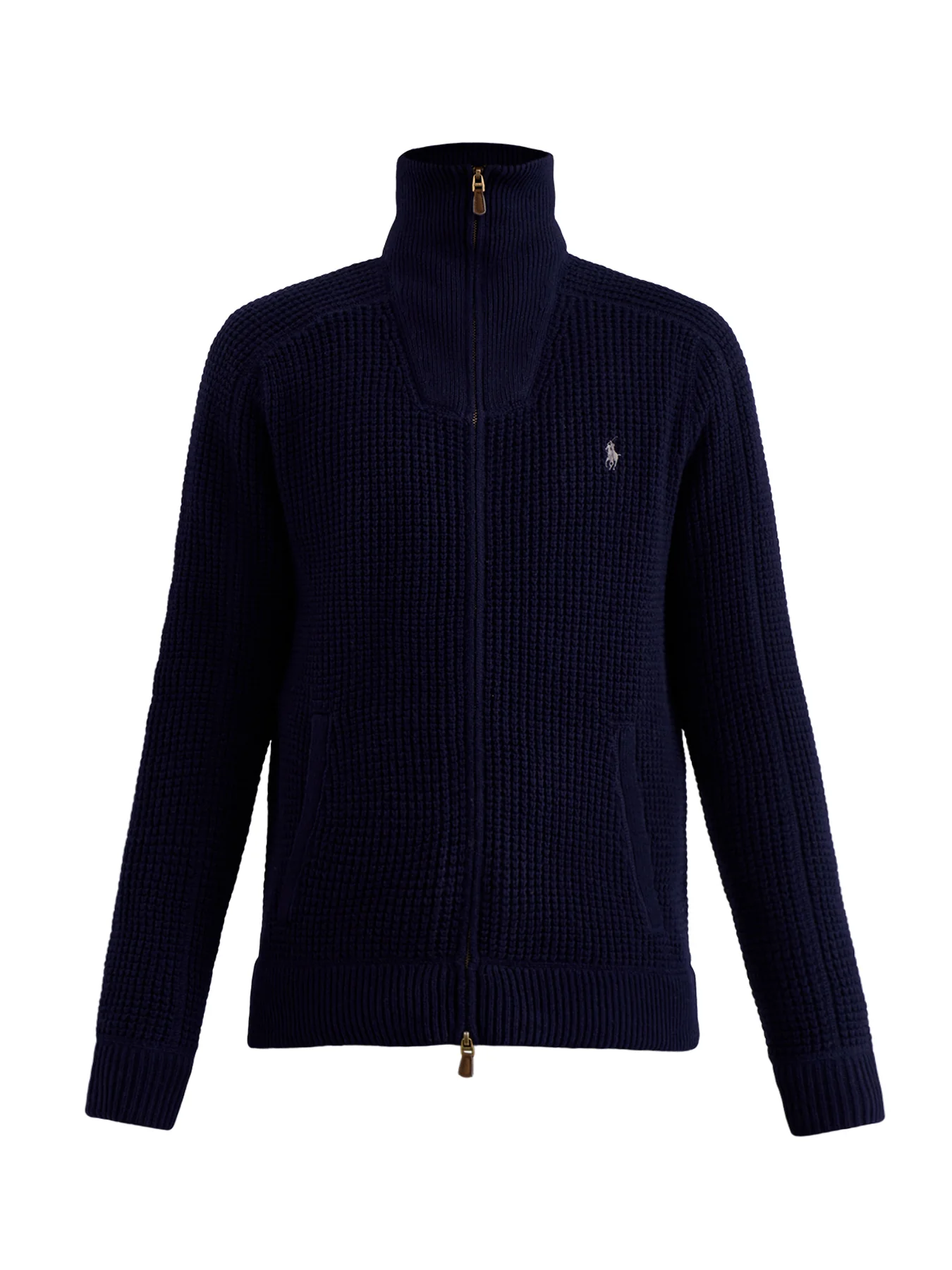 Cotton Wool Full Zip Knit Navy