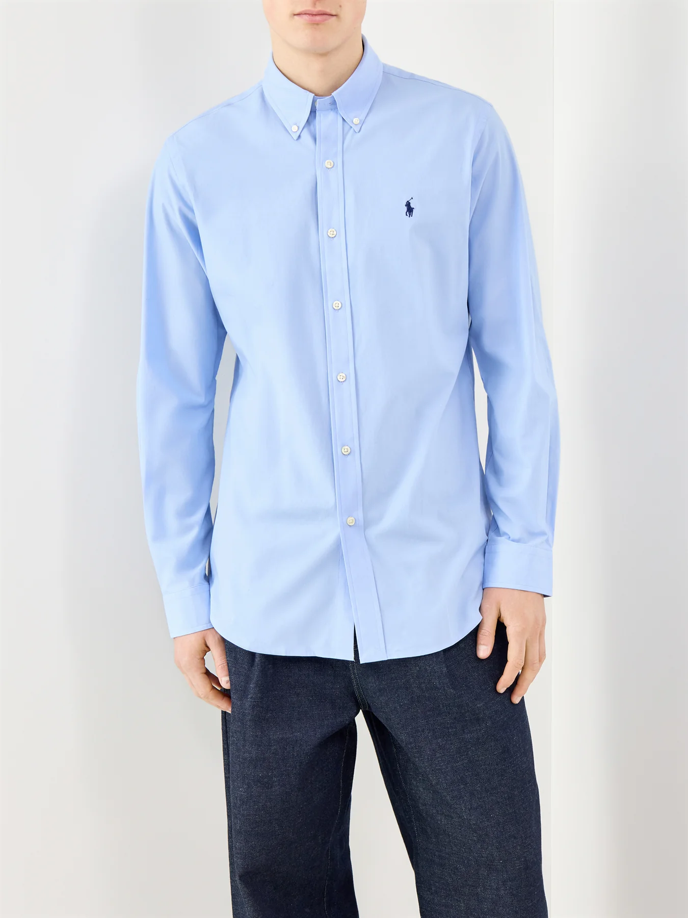 Custom Fit Poplin Shirt Blue - Image 4
