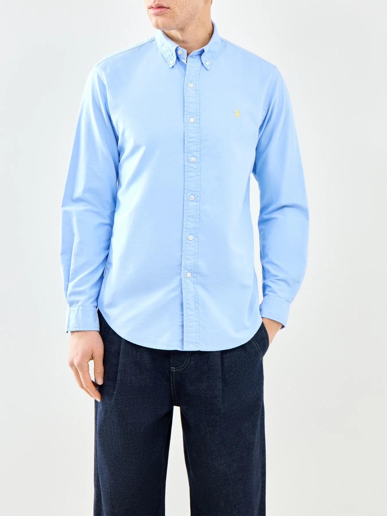 Garment-Dyed Oxford Shirt Blue - Image 4