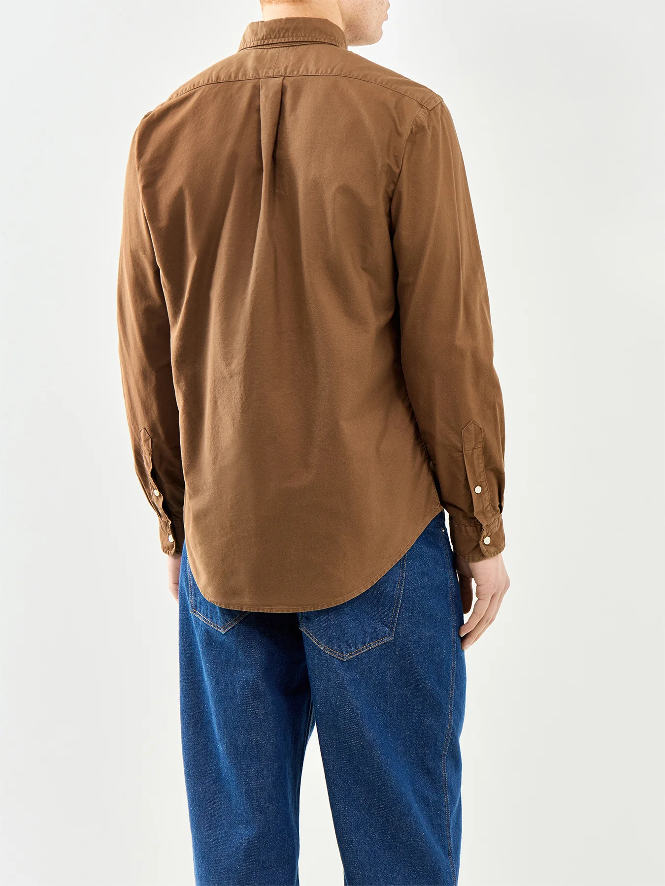 Garment-Dyed Oxford Shirt Brown - Image 4