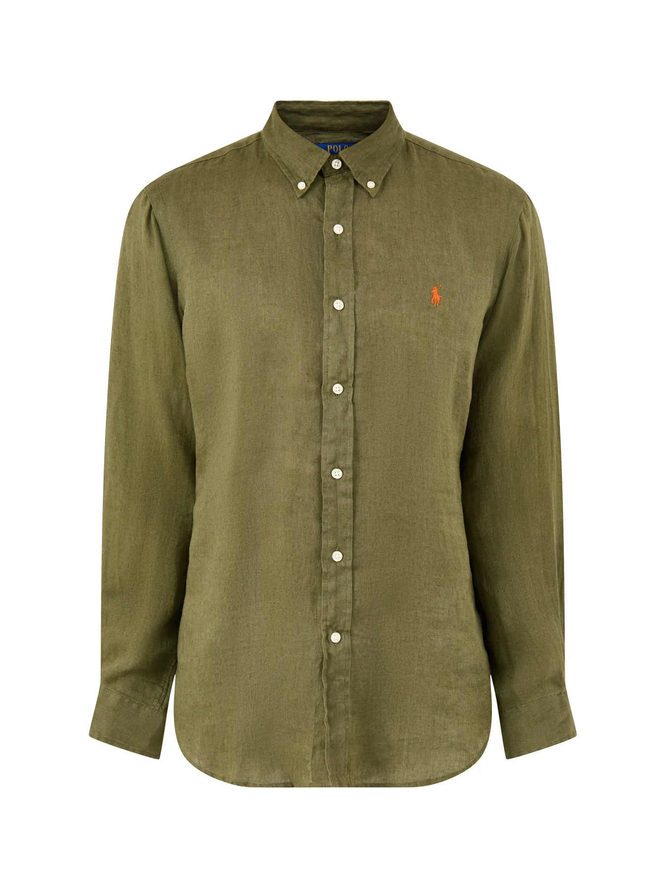 Custom Fit Linen Shirt Olive