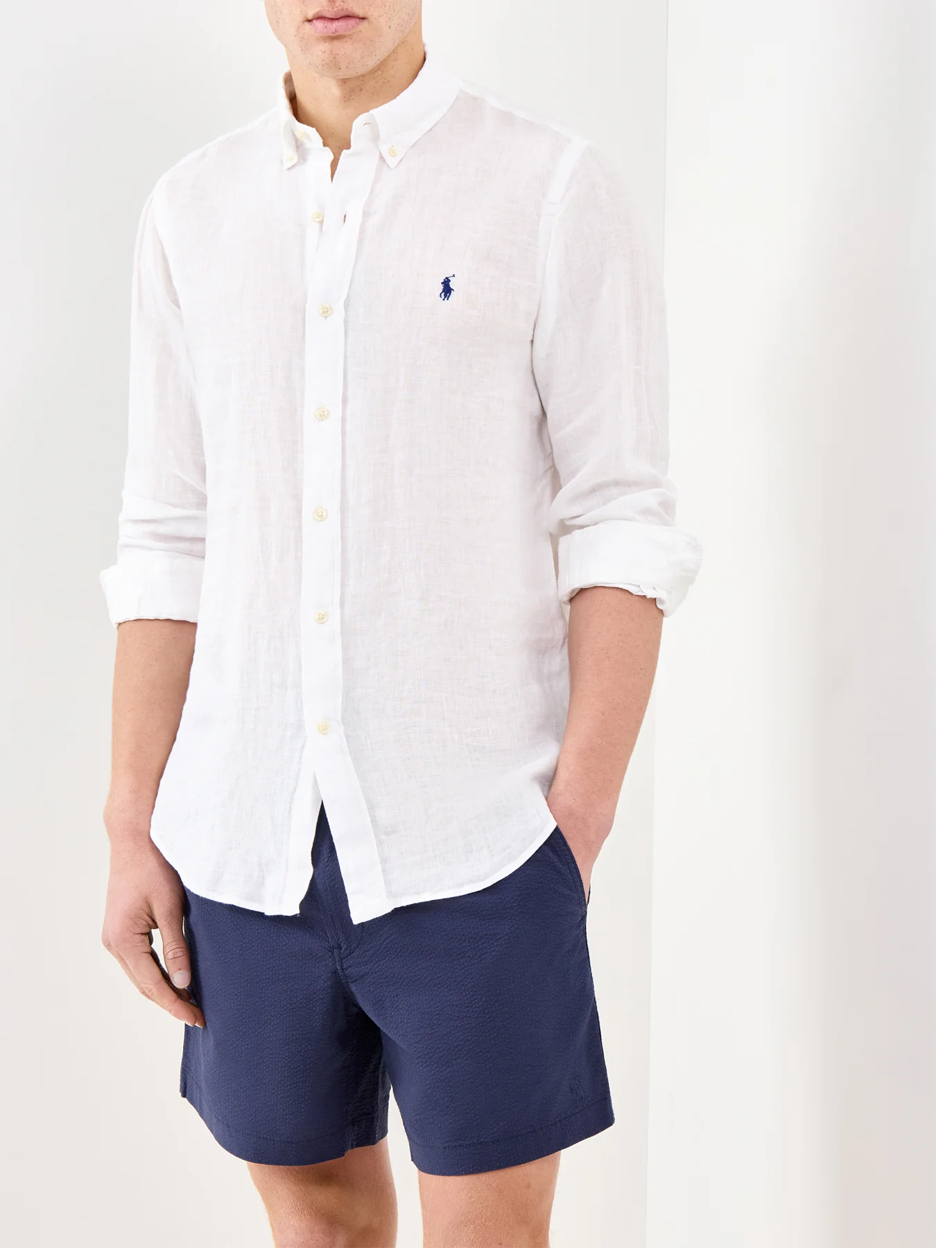 Custom Fit Linen Shirt White - Image 4