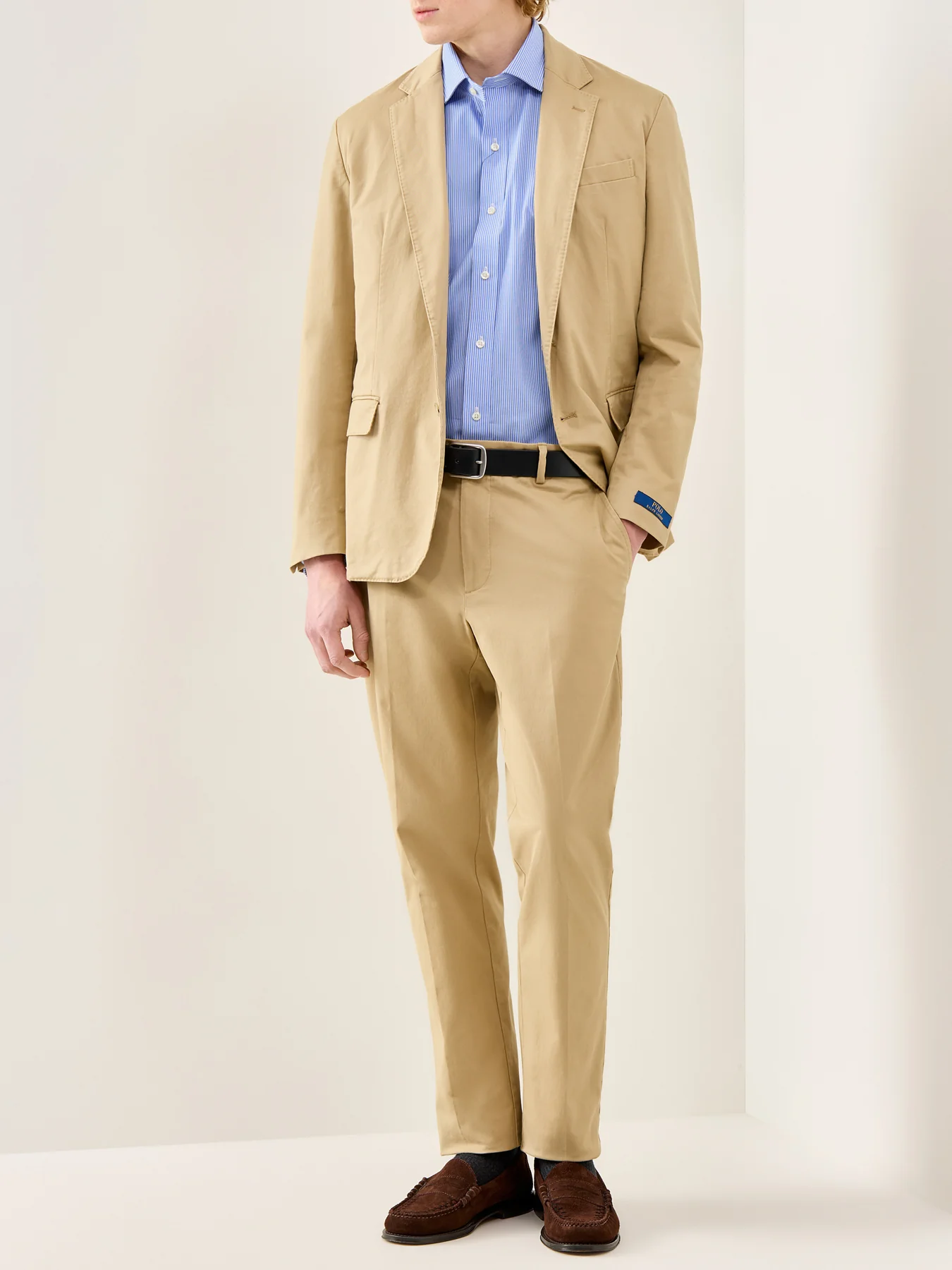 Custom Fit Multi Stripe Dress Shirt Sky Blue - Image 2