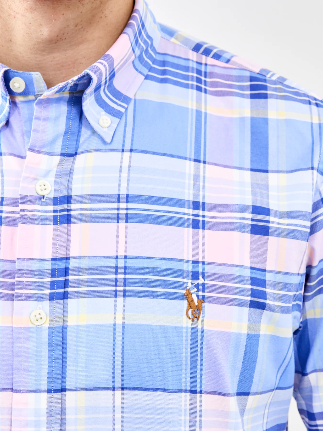 Custom Fit Oxford Check Shirt Multi - Image 3