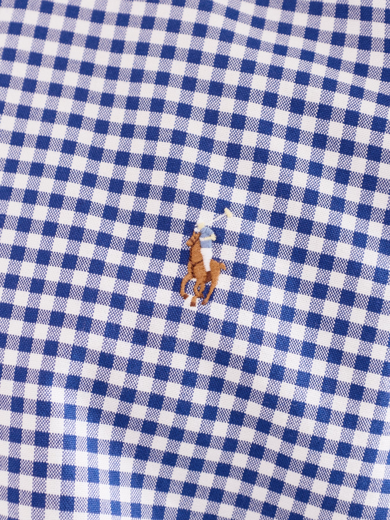 Custom Fit Oxford Check Shirt Blue - Image 3