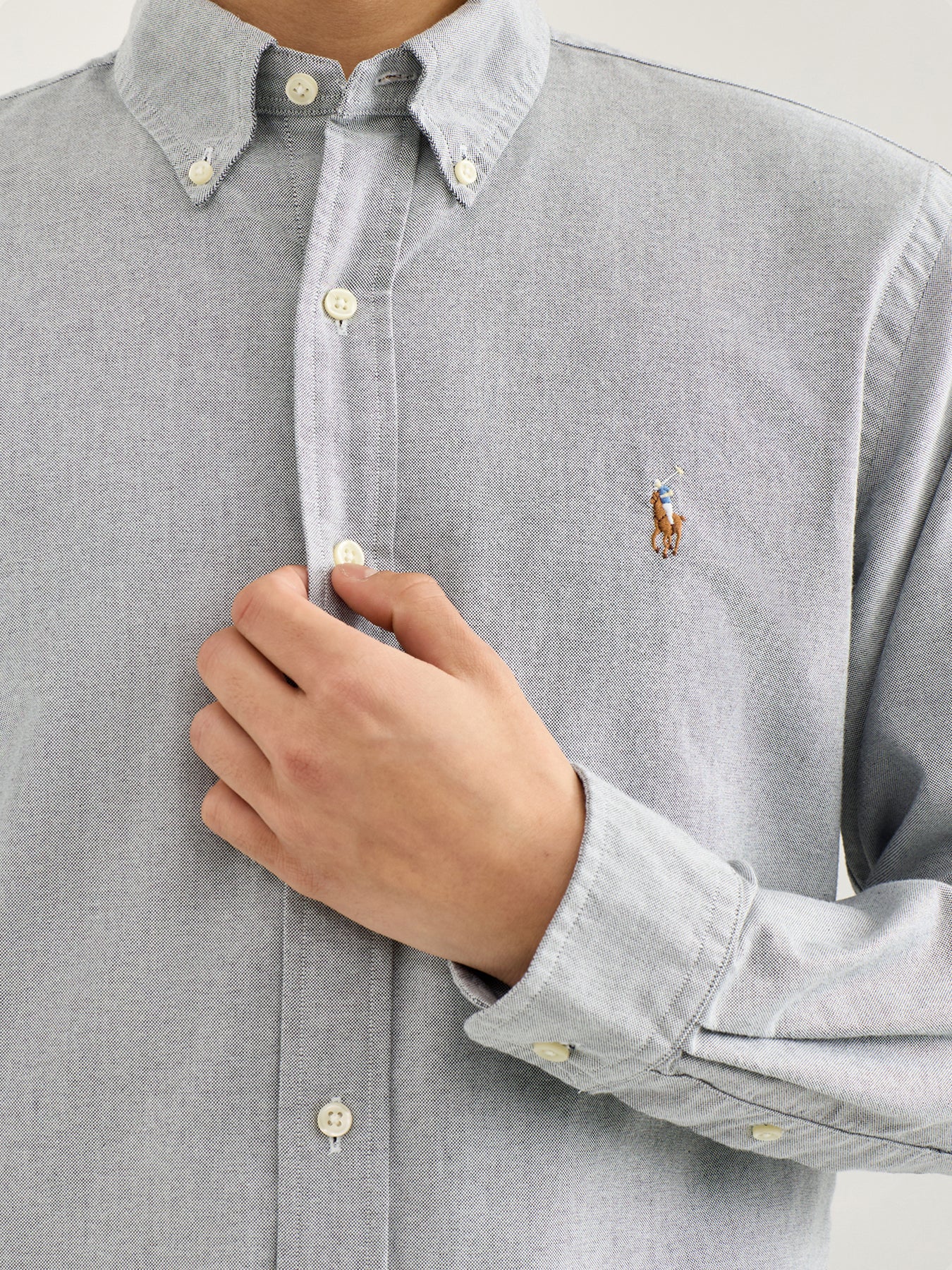 Custom Fit Oxford Shirt Grey - Image 3