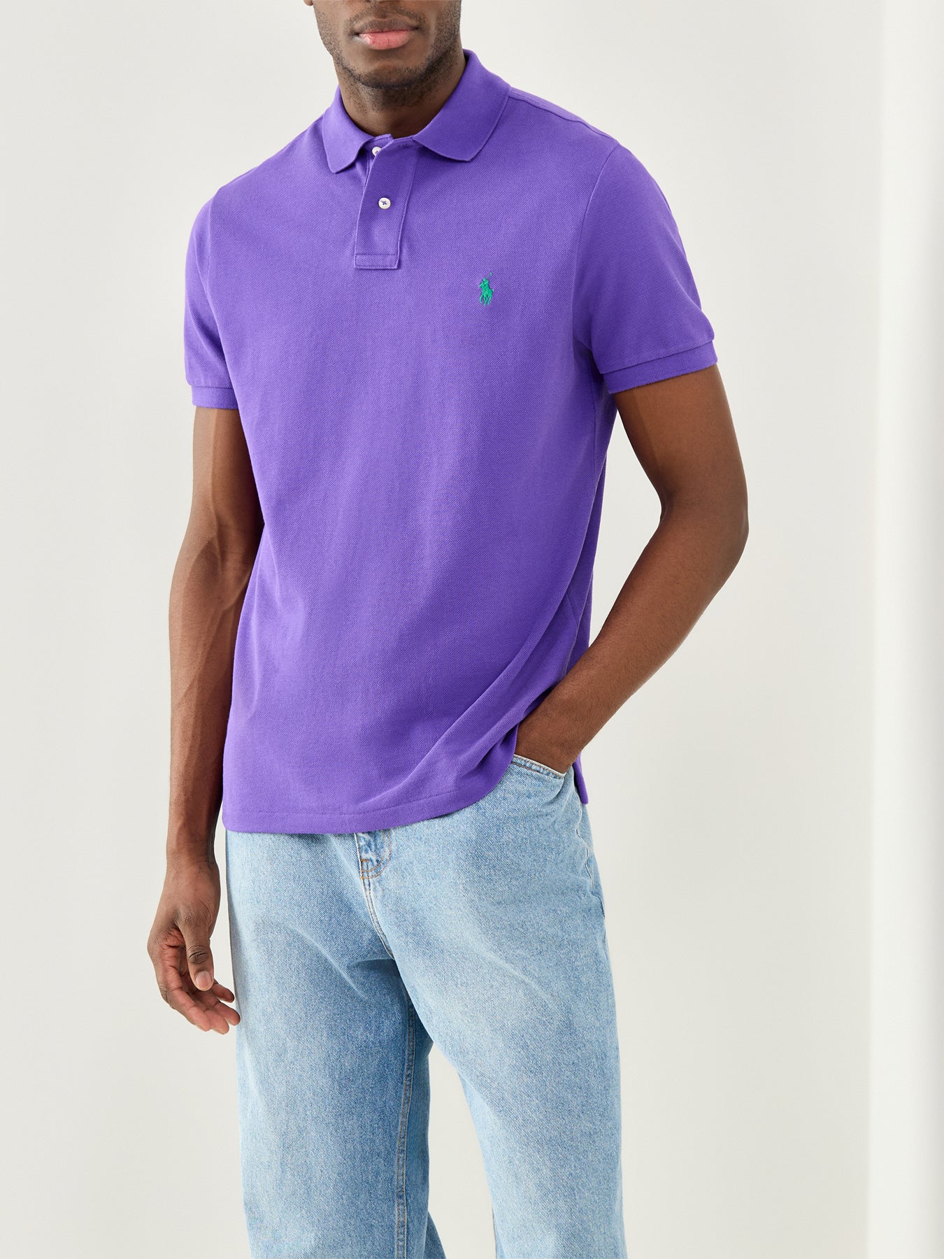 Custom Fit Polo Shirt Purple - Image 4