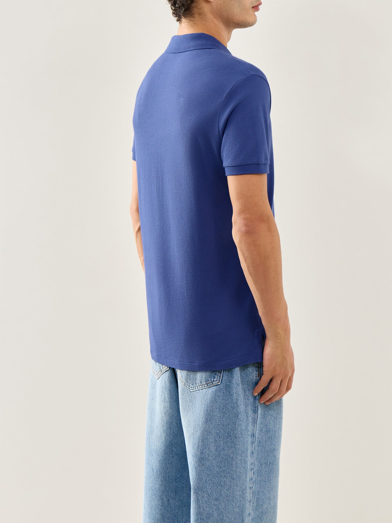 Custom Fit Cotton Polo Top Blue - Image 5