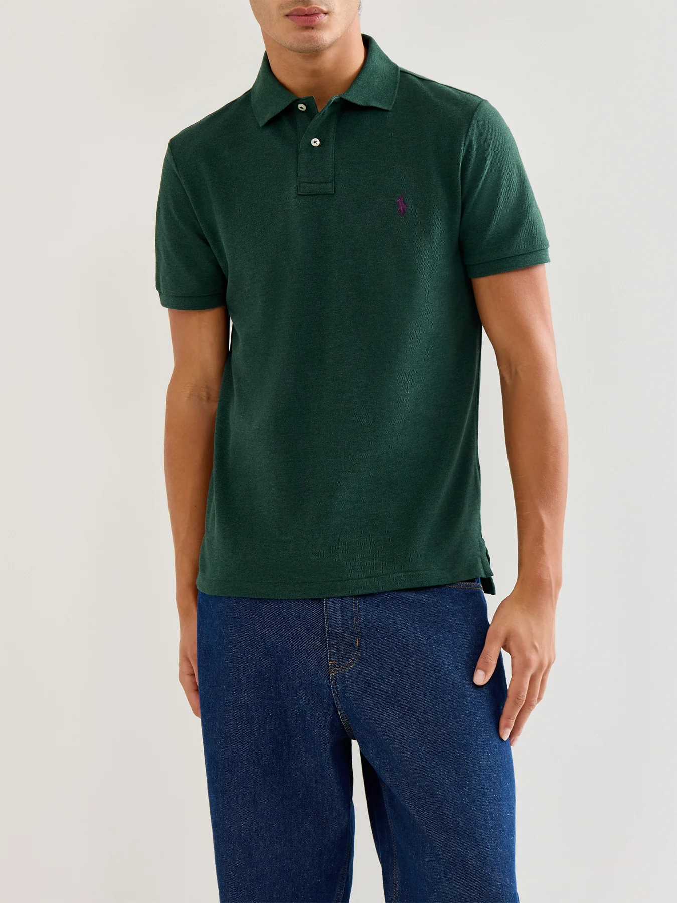 Custom Fit Cotton Polo Top Green - Image 4