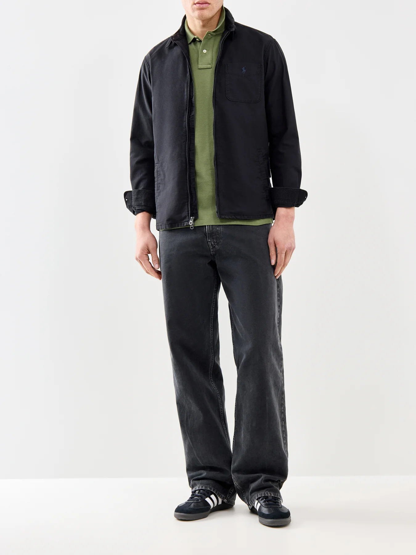 Custom Fit Polo Shirt Olive - Image 2