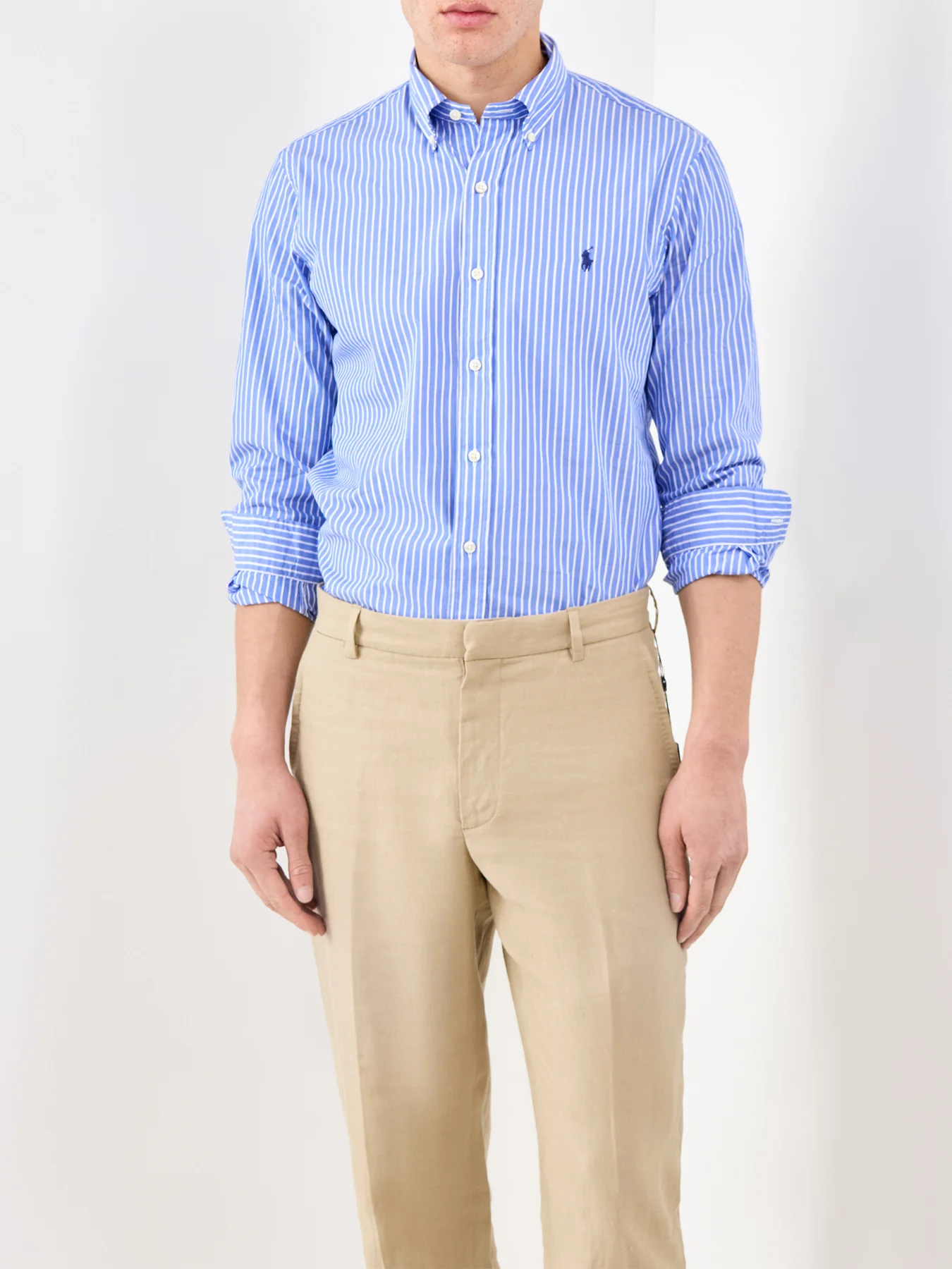 Custom Fit Stripe Shirt Blue - Image 4