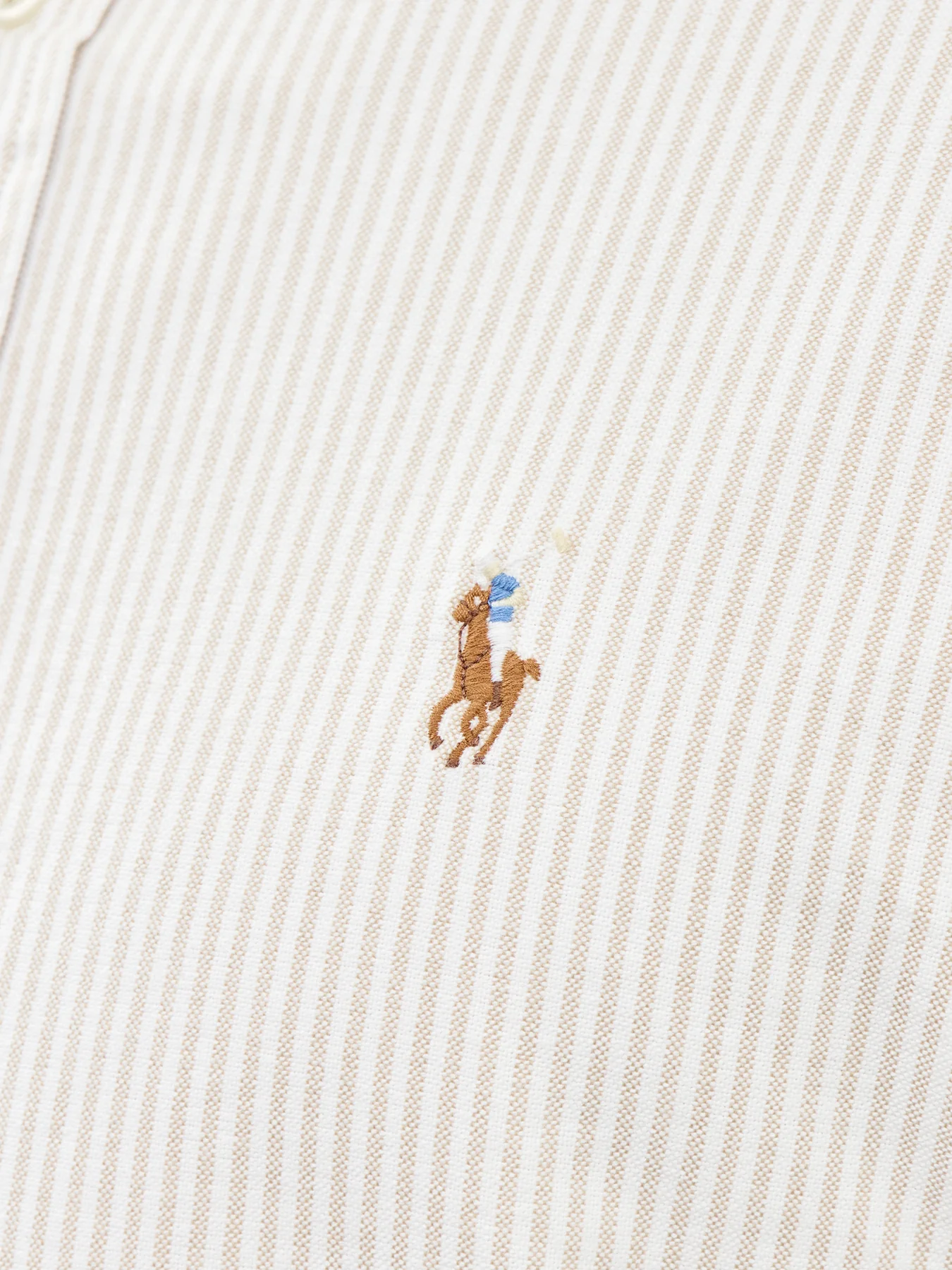 Striped Oxford Shirt Beige - Image 3