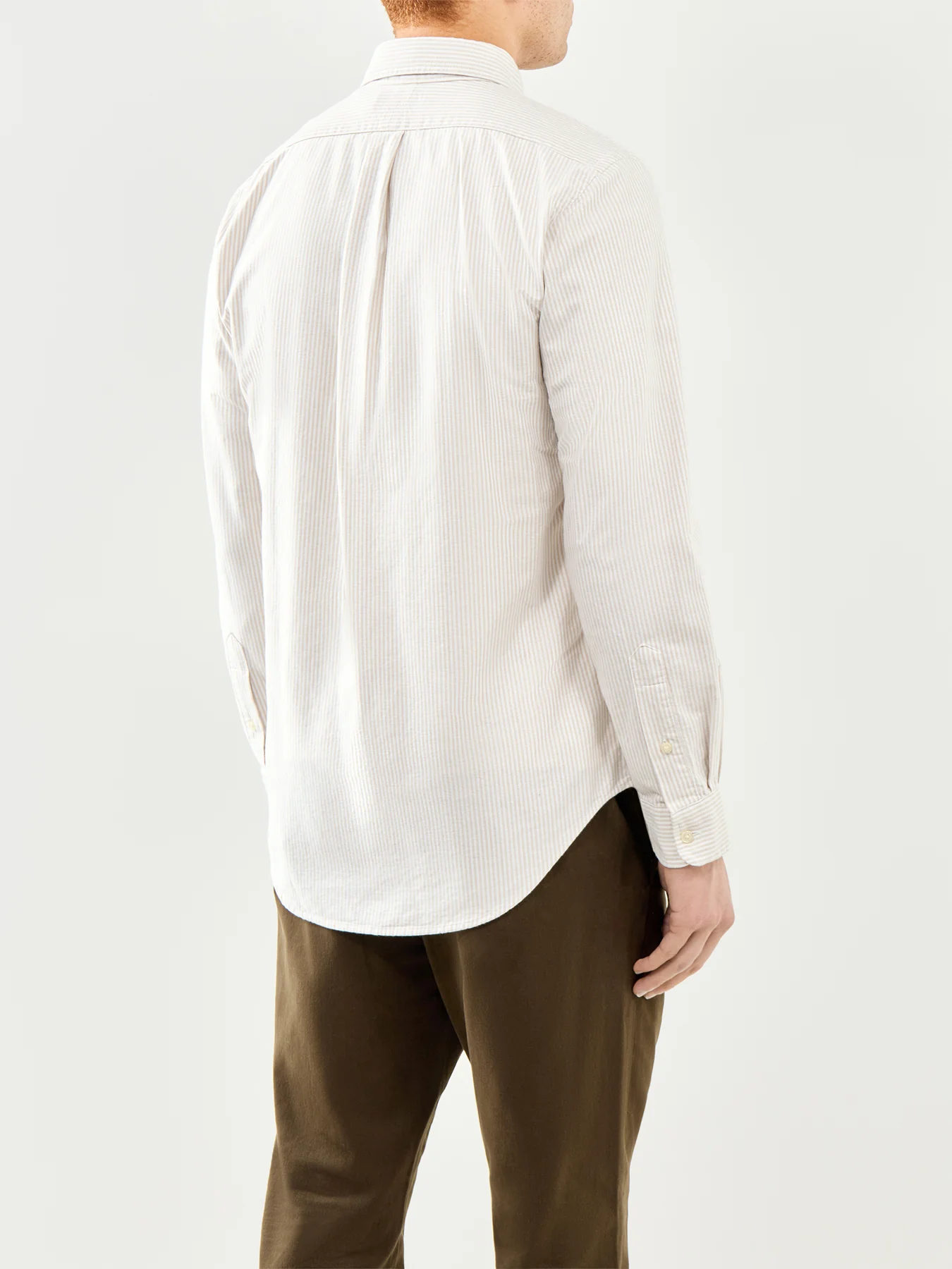 Striped Oxford Shirt Beige - Image 5