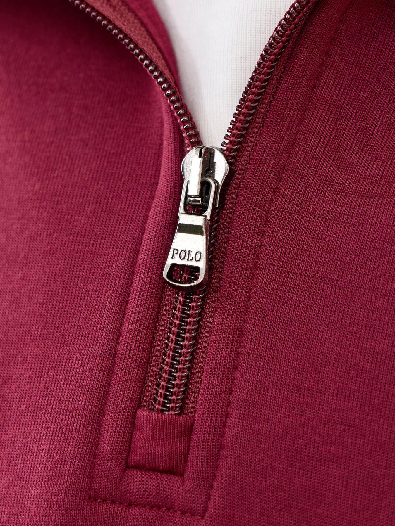 Double Knit 1/4 Zip Sweatshirt Wine - Image 3