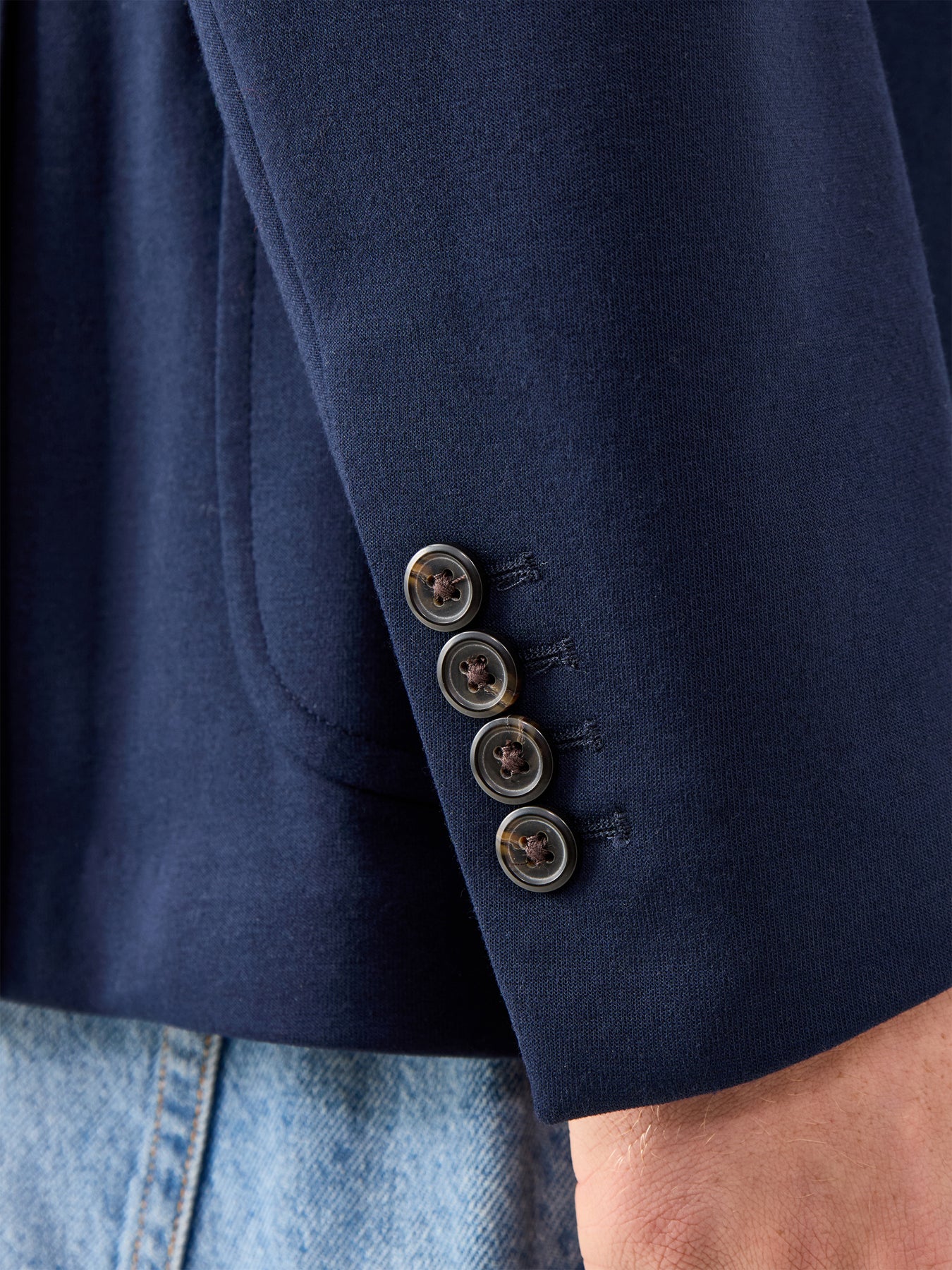 Double Knit Blazer Navy - Image 3