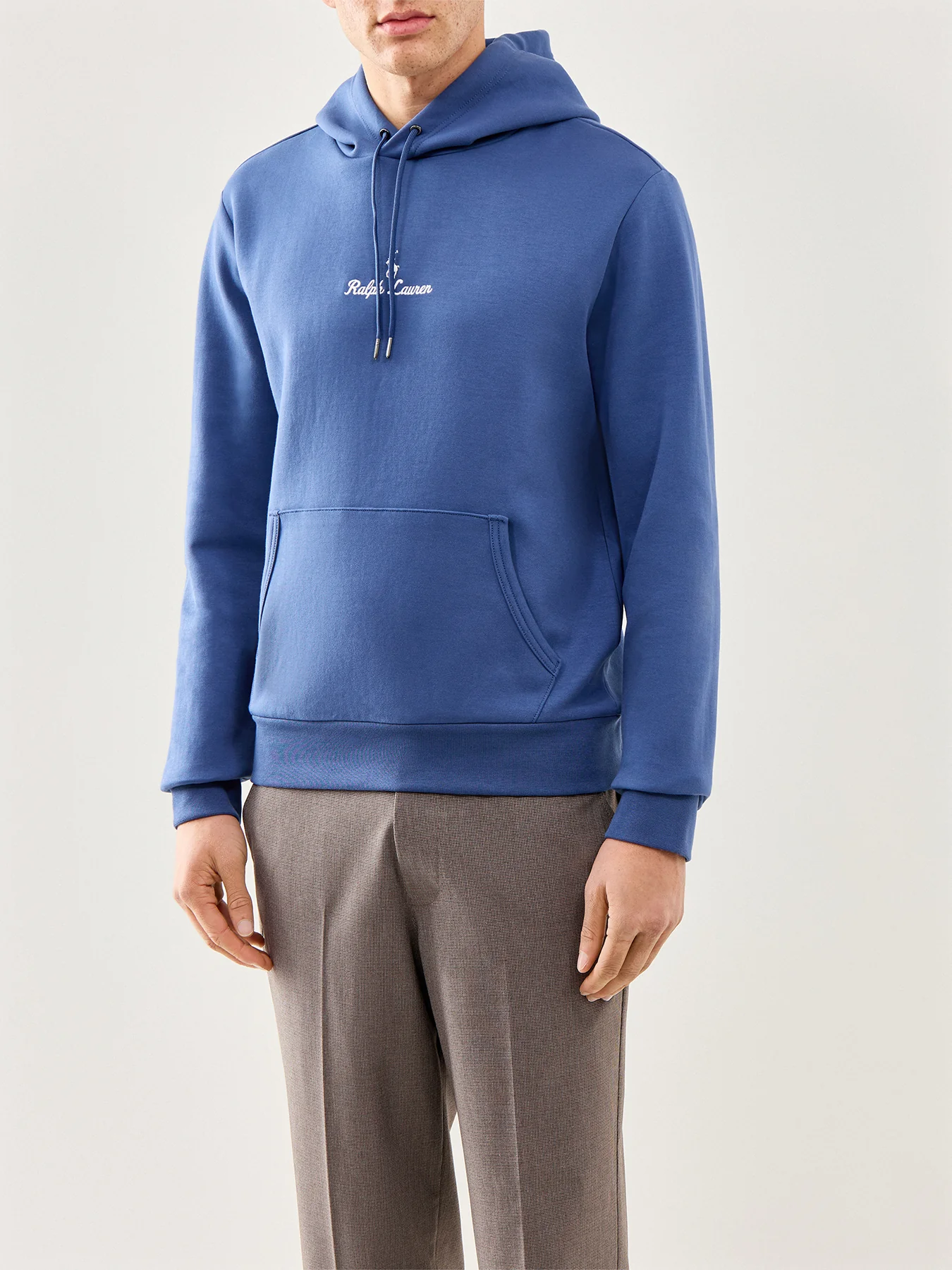 Double Knit Central Rope Logo Hoodie Blue - Image 4