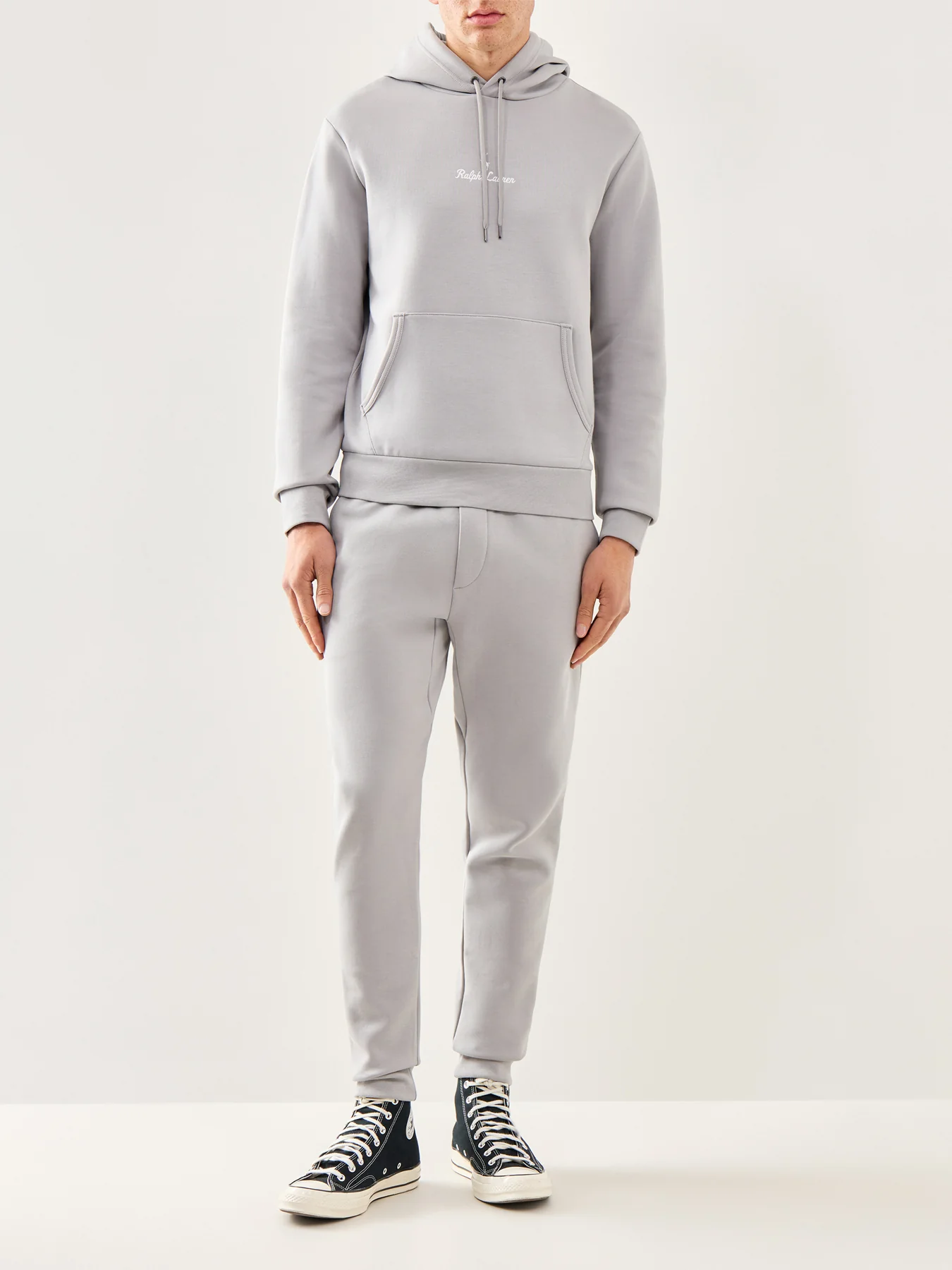 Double Knit Central Rope Logo Hoodie Grey - Image 2
