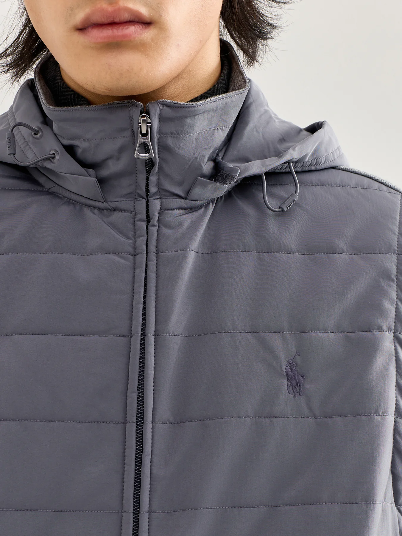 Double Knit Hybrid Gilet Grey - Image 3