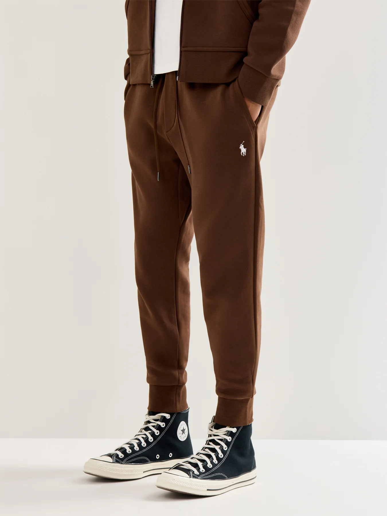 Double Knit Joggers Brown - Image 4
