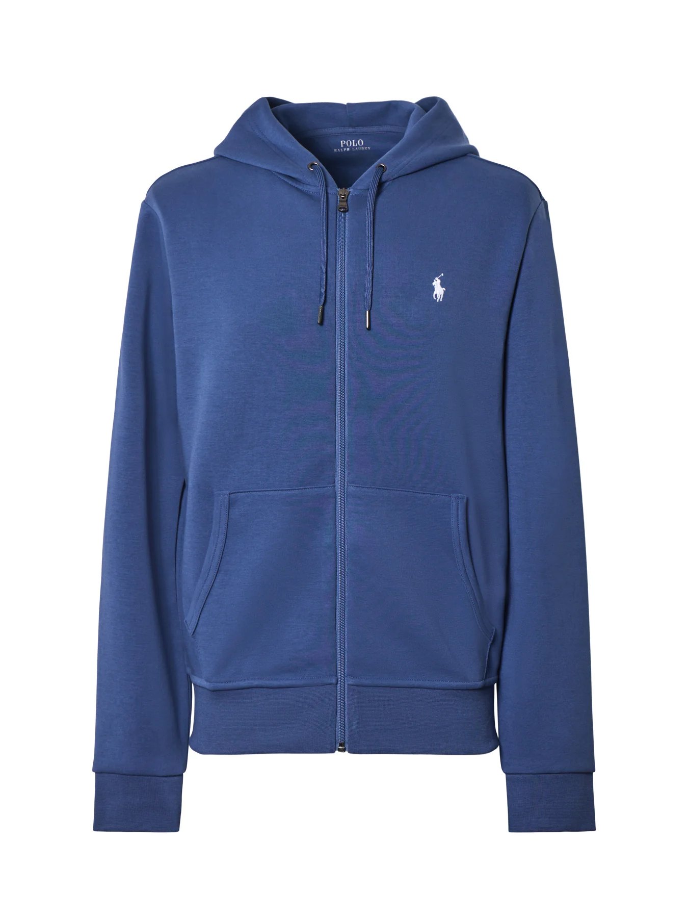Double Knit Zip Up Hoodie Blue