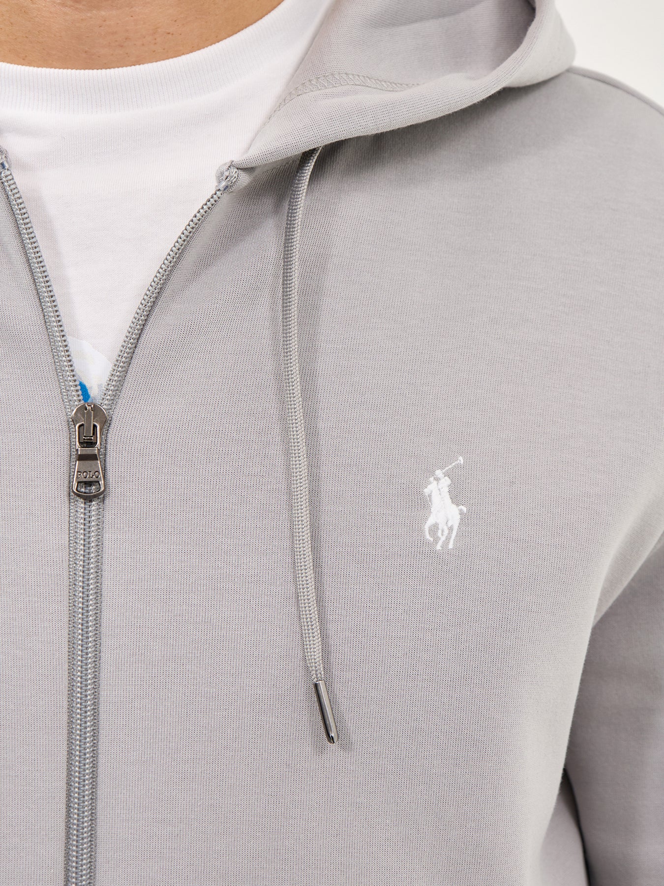 Double Knit Zip Up Hoodie Grey - Image 3