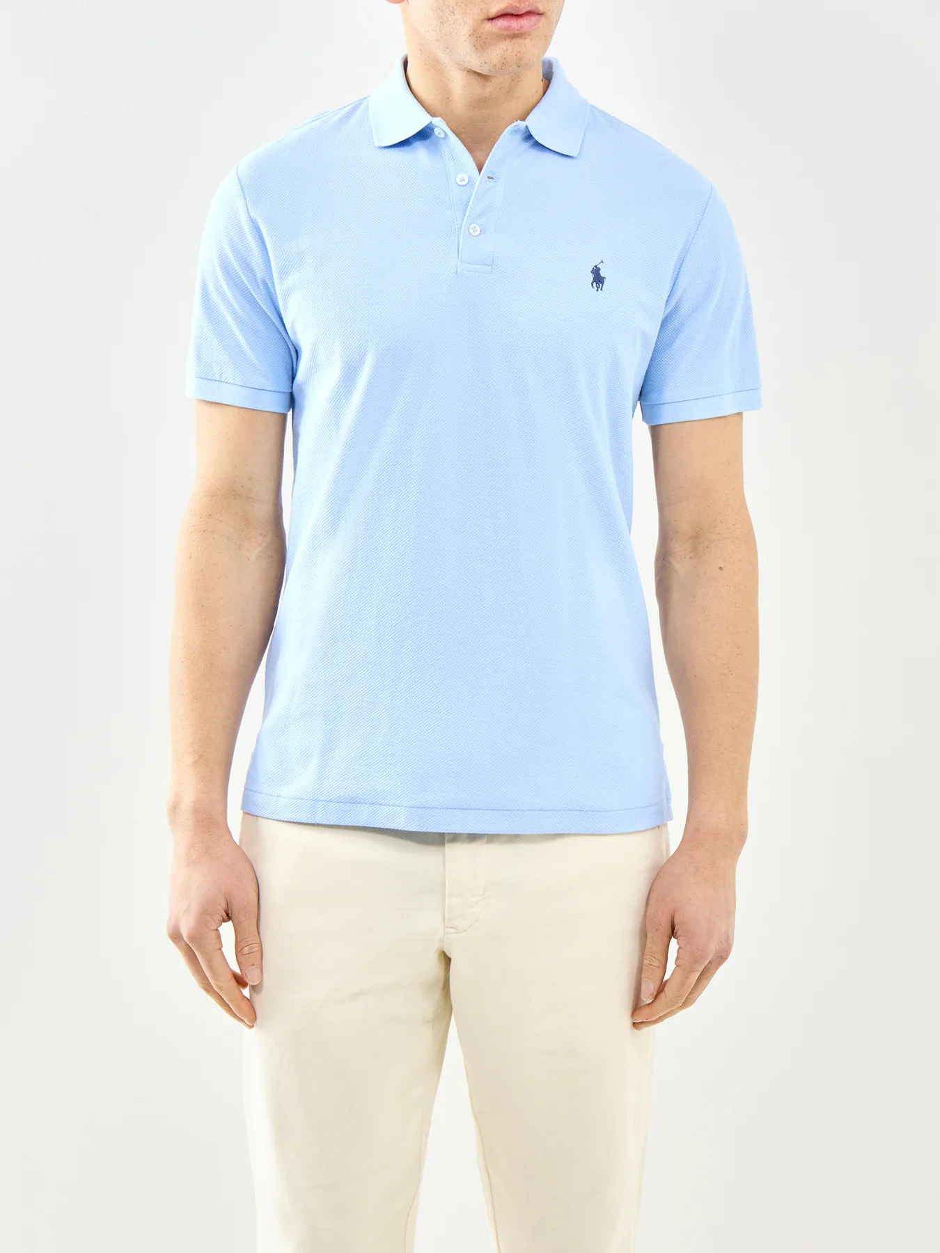 Honeycomb Polo Shirt Blue - Image 4