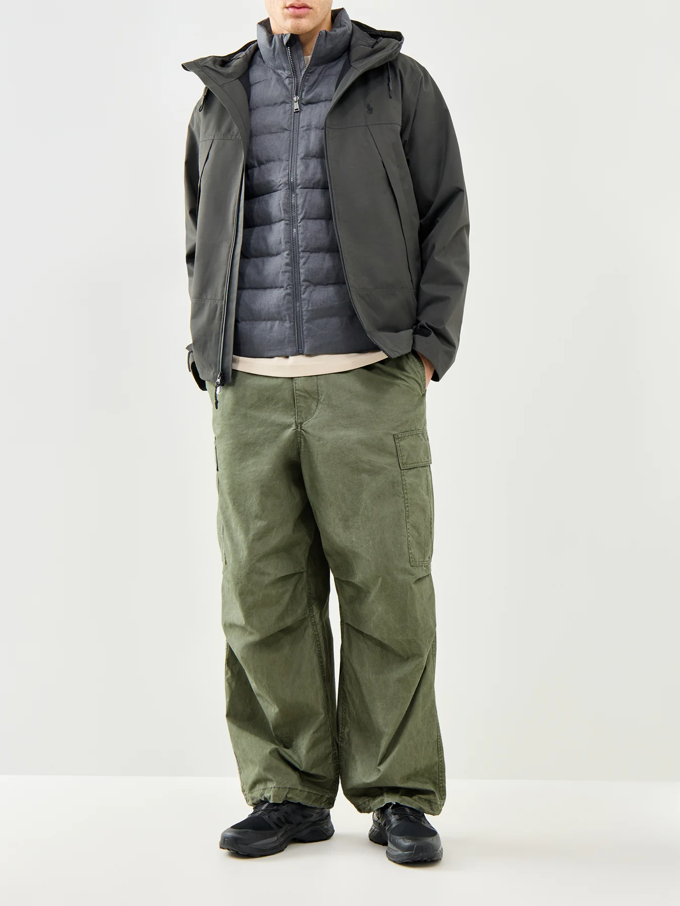 Hooded Padded Jacket Grey - Image 2