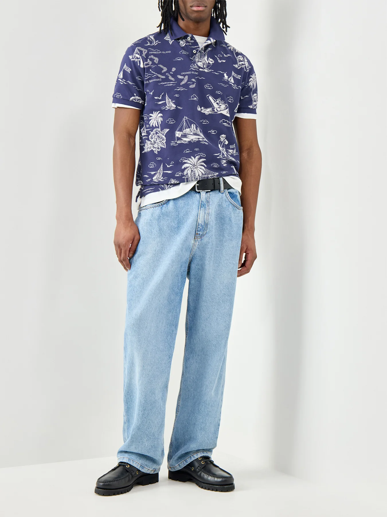 Ralph Lauren Island Printed Polo Shirt Navy - Image 2