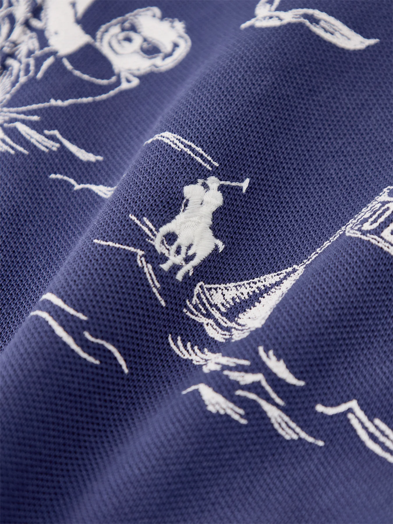 Ralph Lauren Island Printed Polo Shirt Navy - Image 3