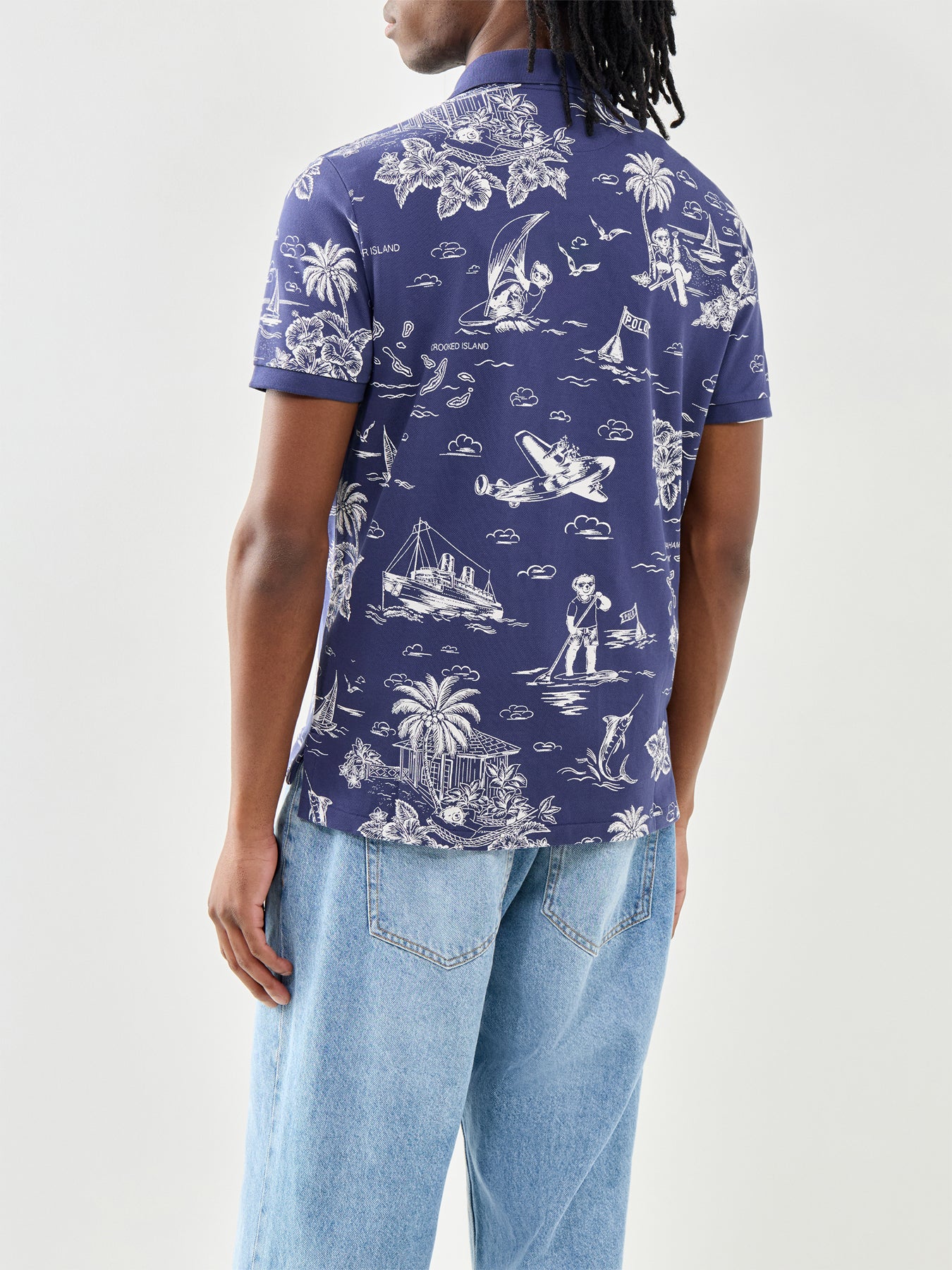 Ralph Lauren Island Printed Polo Shirt Navy - Image 5