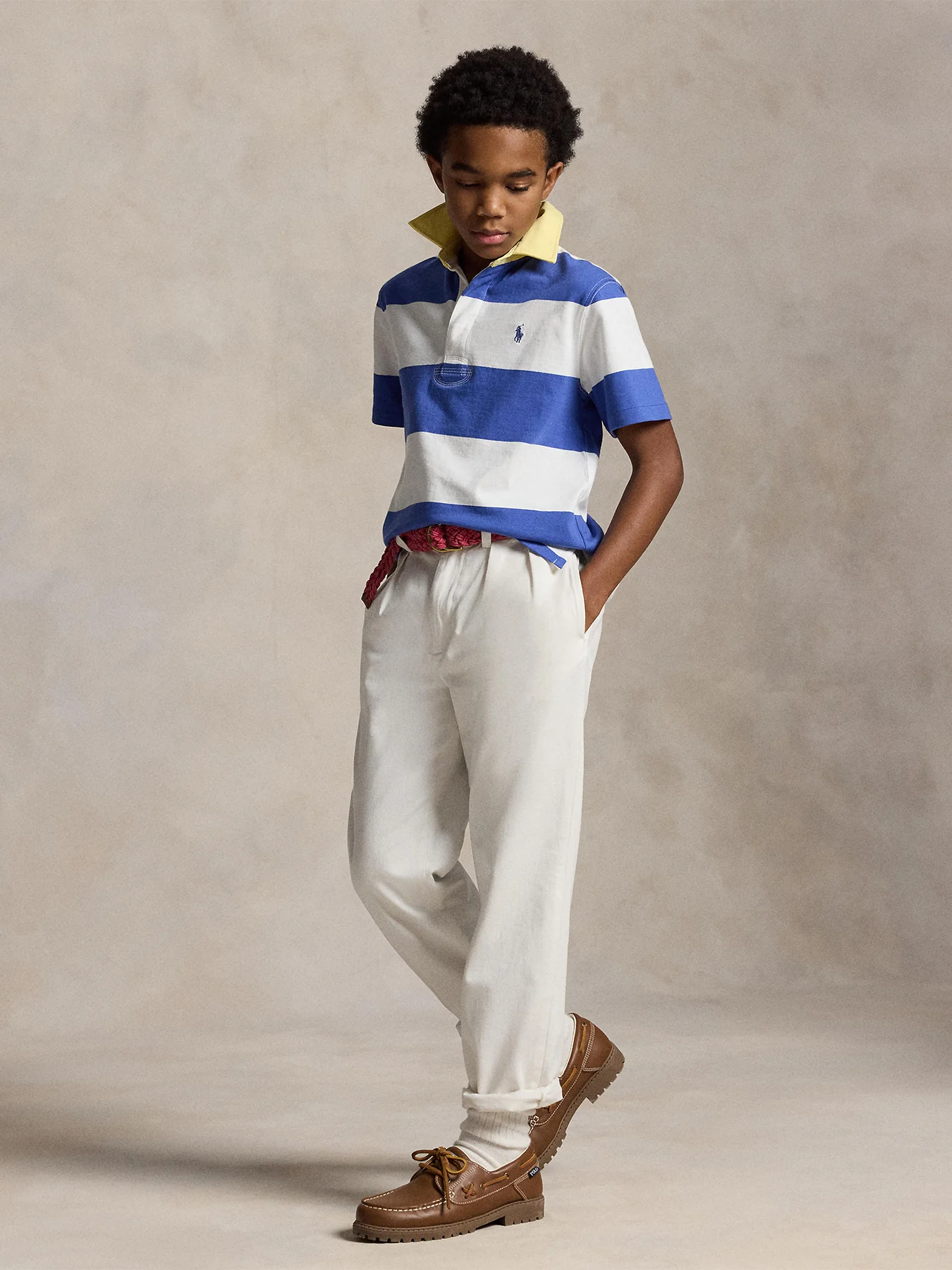 Kids' Knit Rugby Pullover White - Image 3