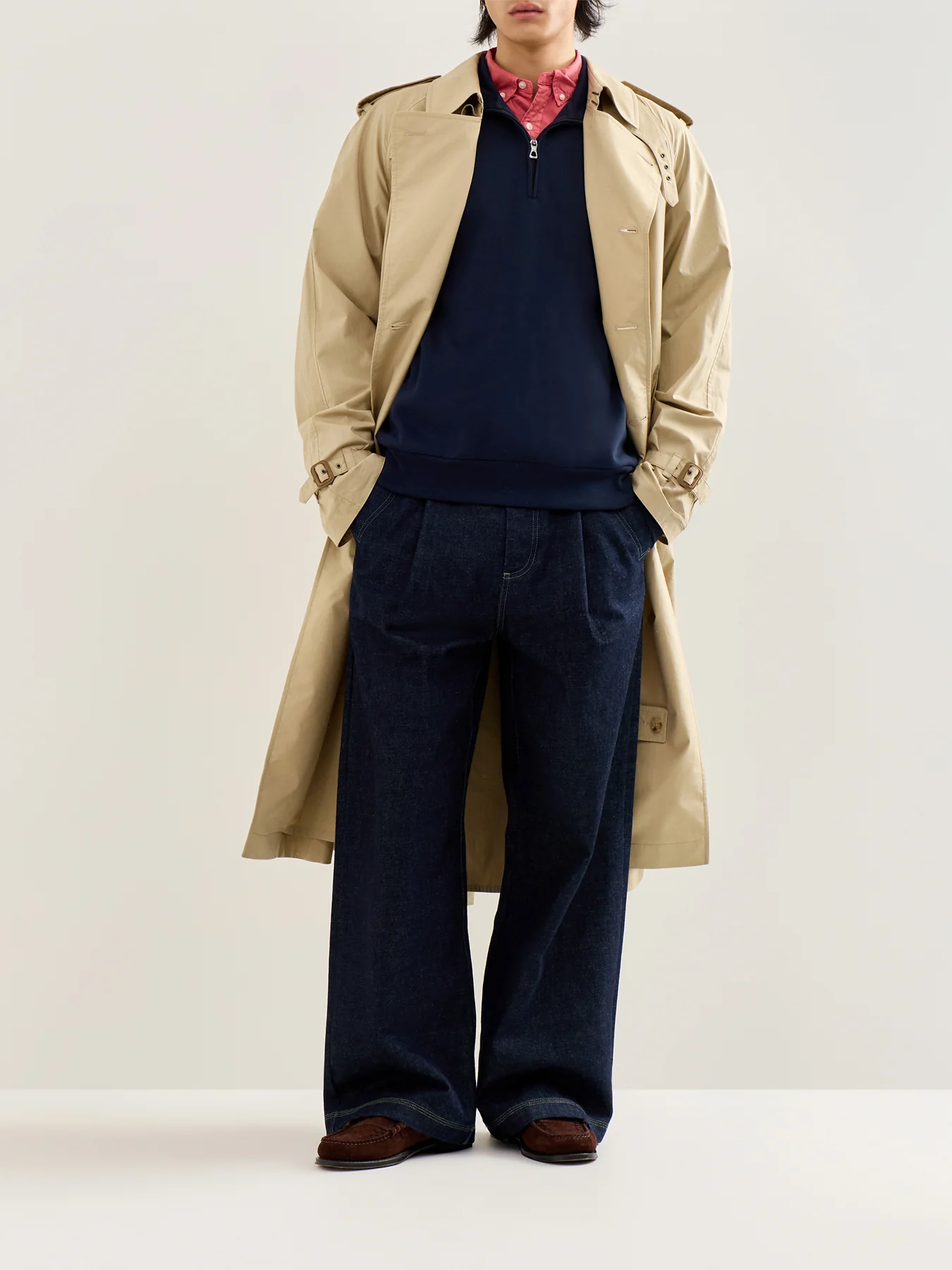 Lightweight Double Knit Quarter Zip Navy - Image 2