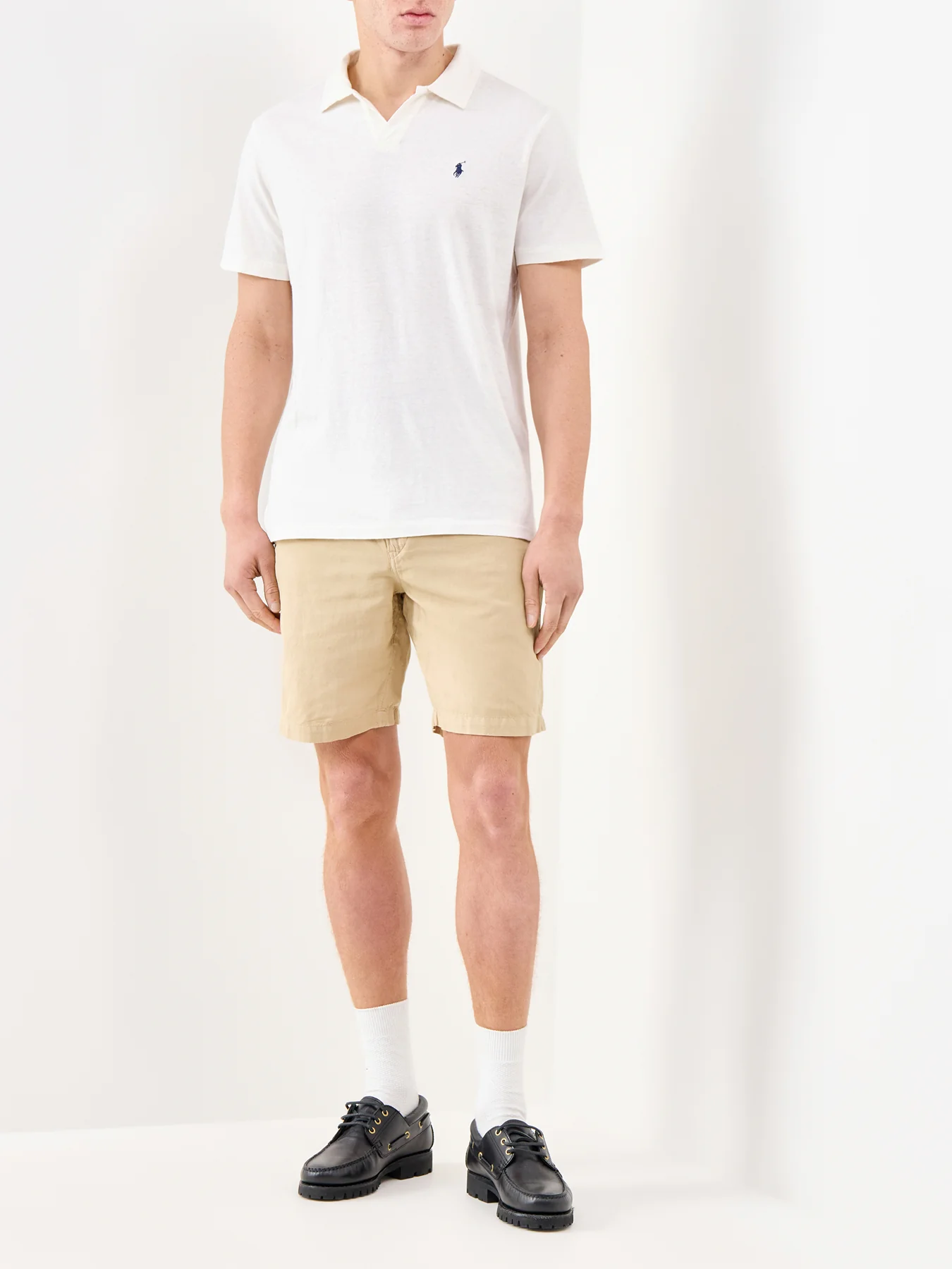 Linen Cotton Shorts Beige - Image 2