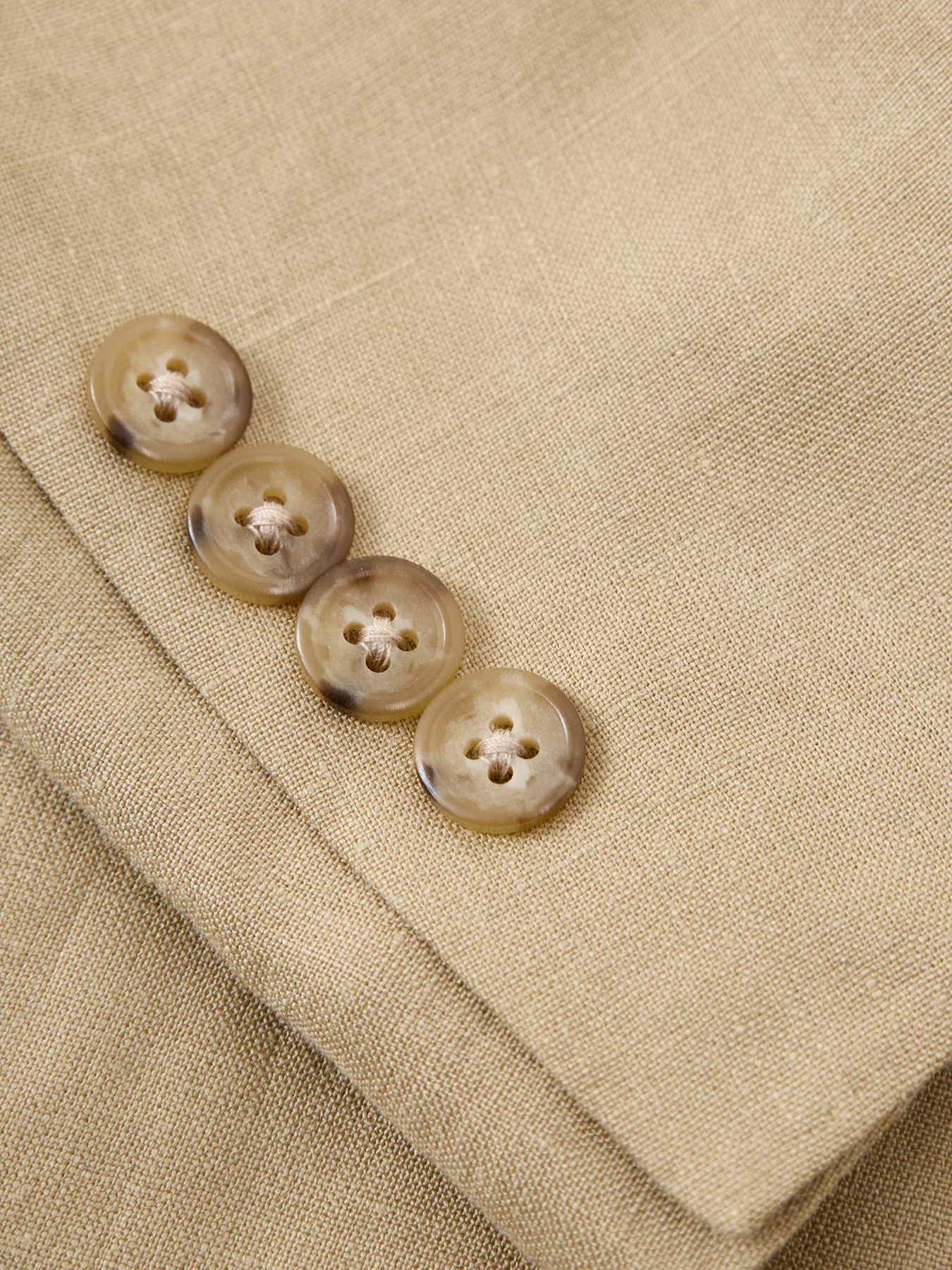 Linen Suit Jacket Beige - Image 3