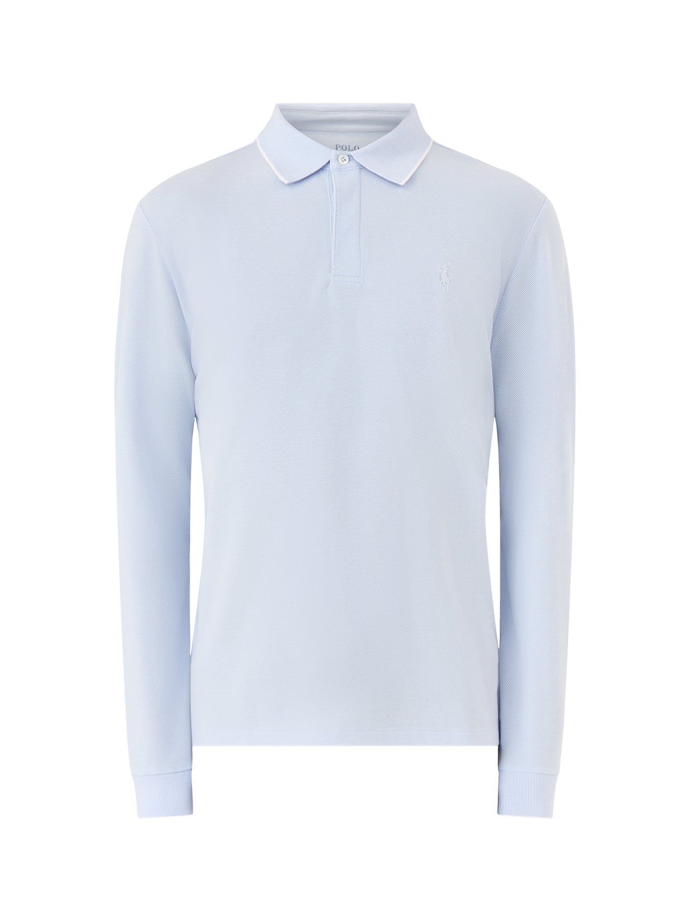 Oxford Mesh Long Sleeve Polo Blue
