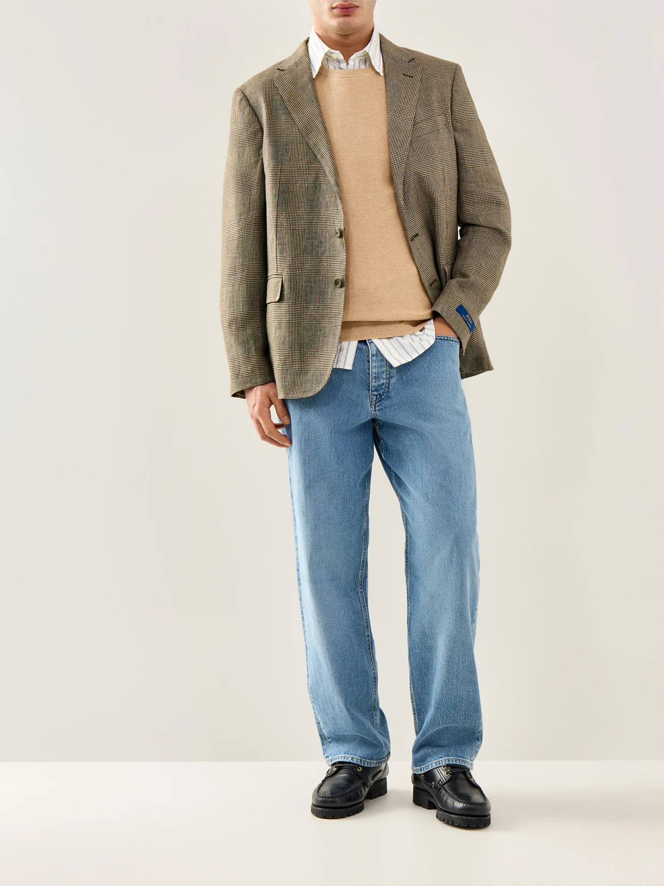 Pique Textured Crew Knit Brown - Image 2