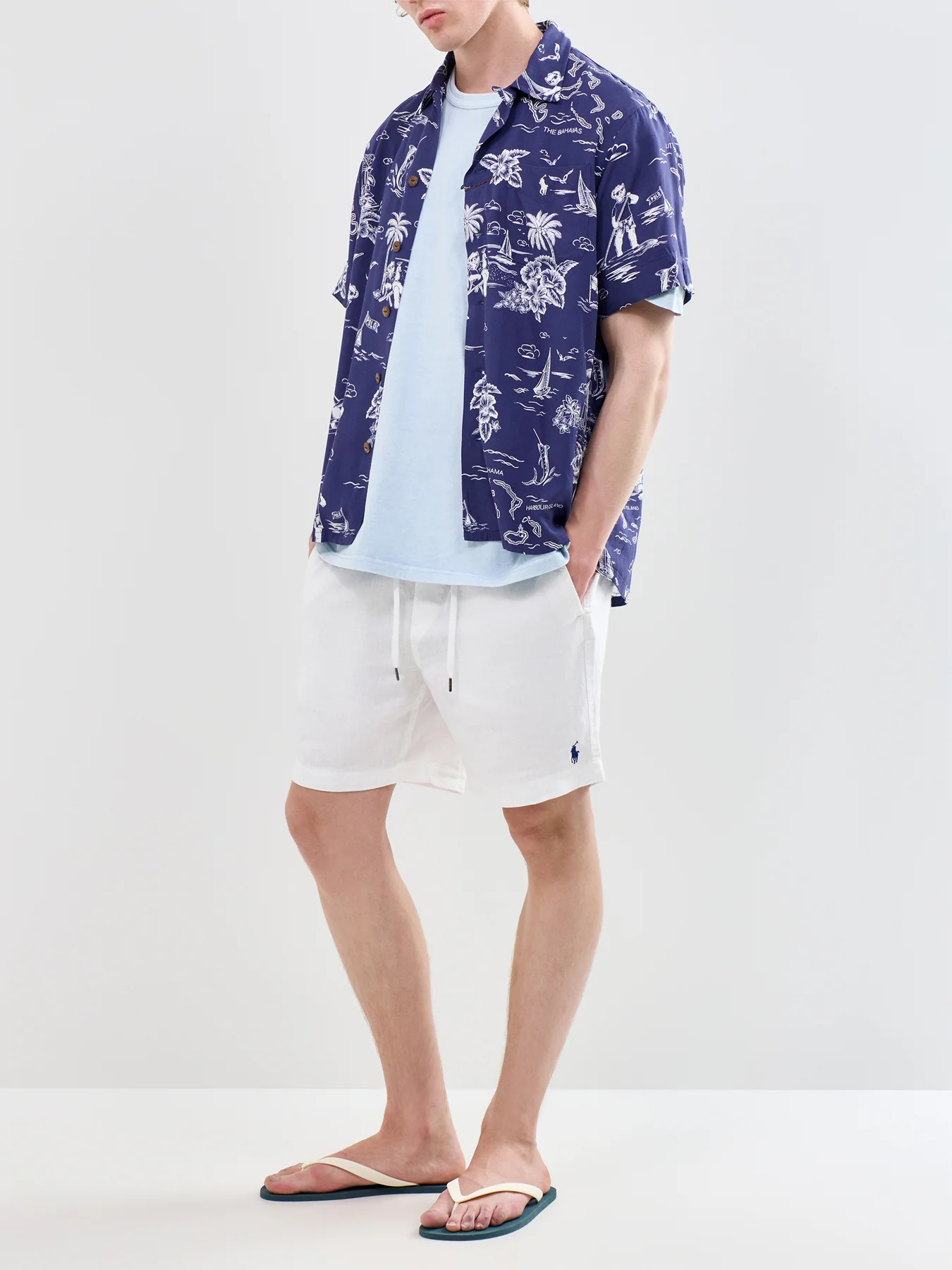 Printed Short Sleeve Shirt Navy - Image 2